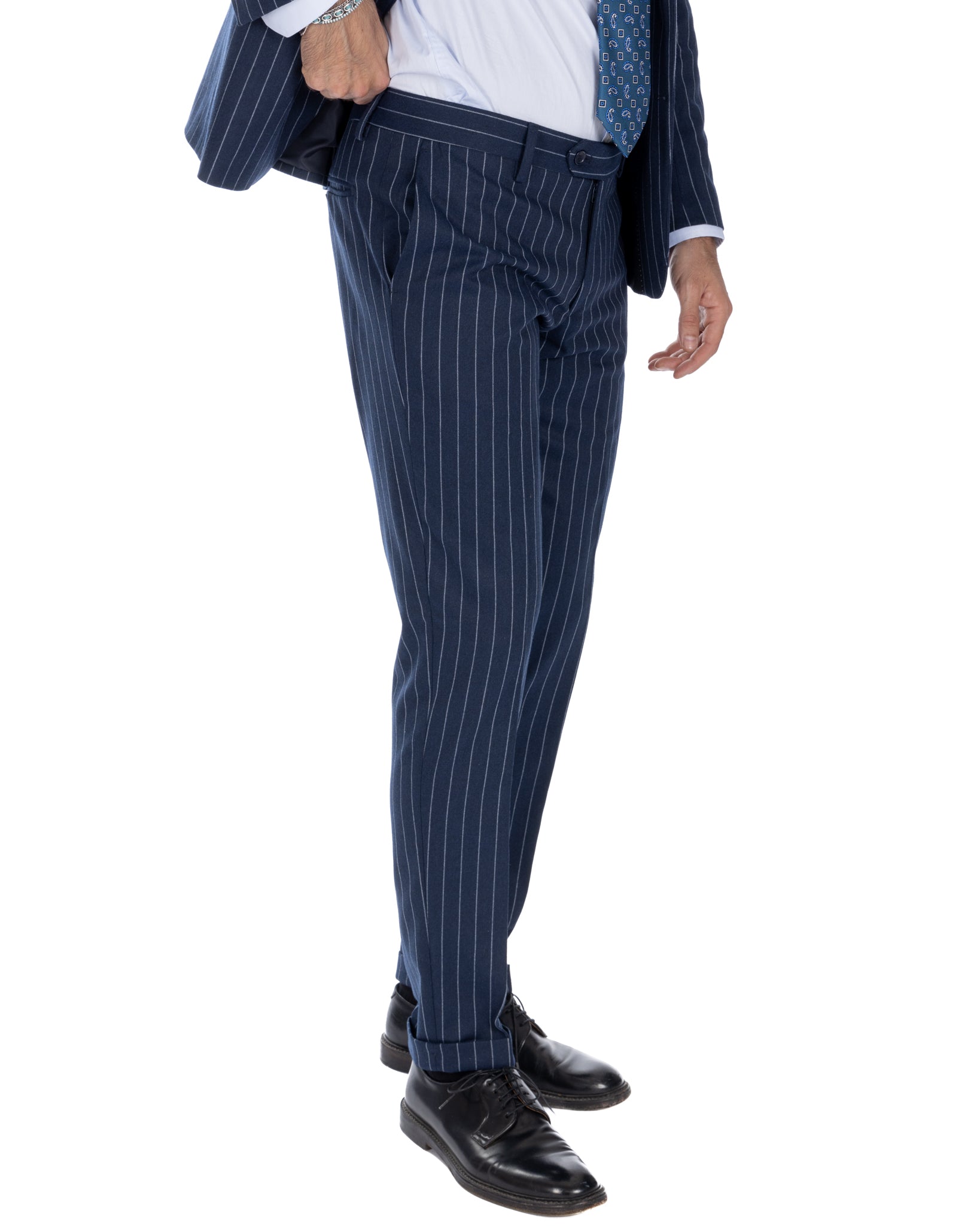 Toulouse - single-breasted pinstriped denim suit