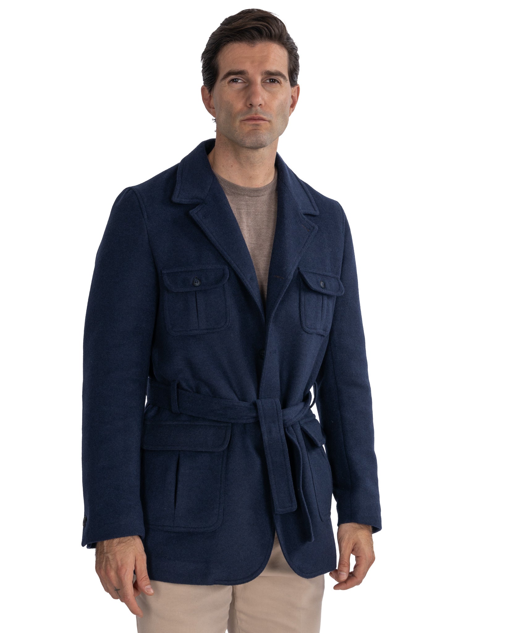 Ponente - blue wool safari jacket