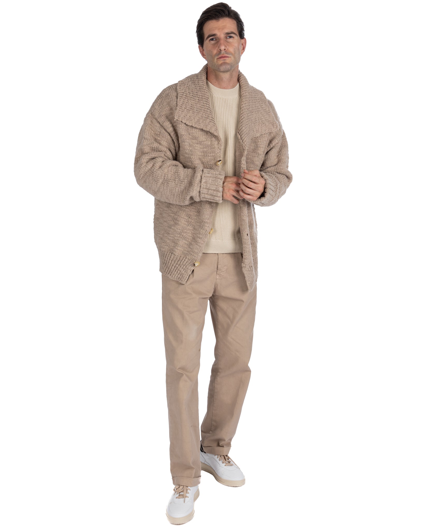 Ethan - beige oversized cardigan