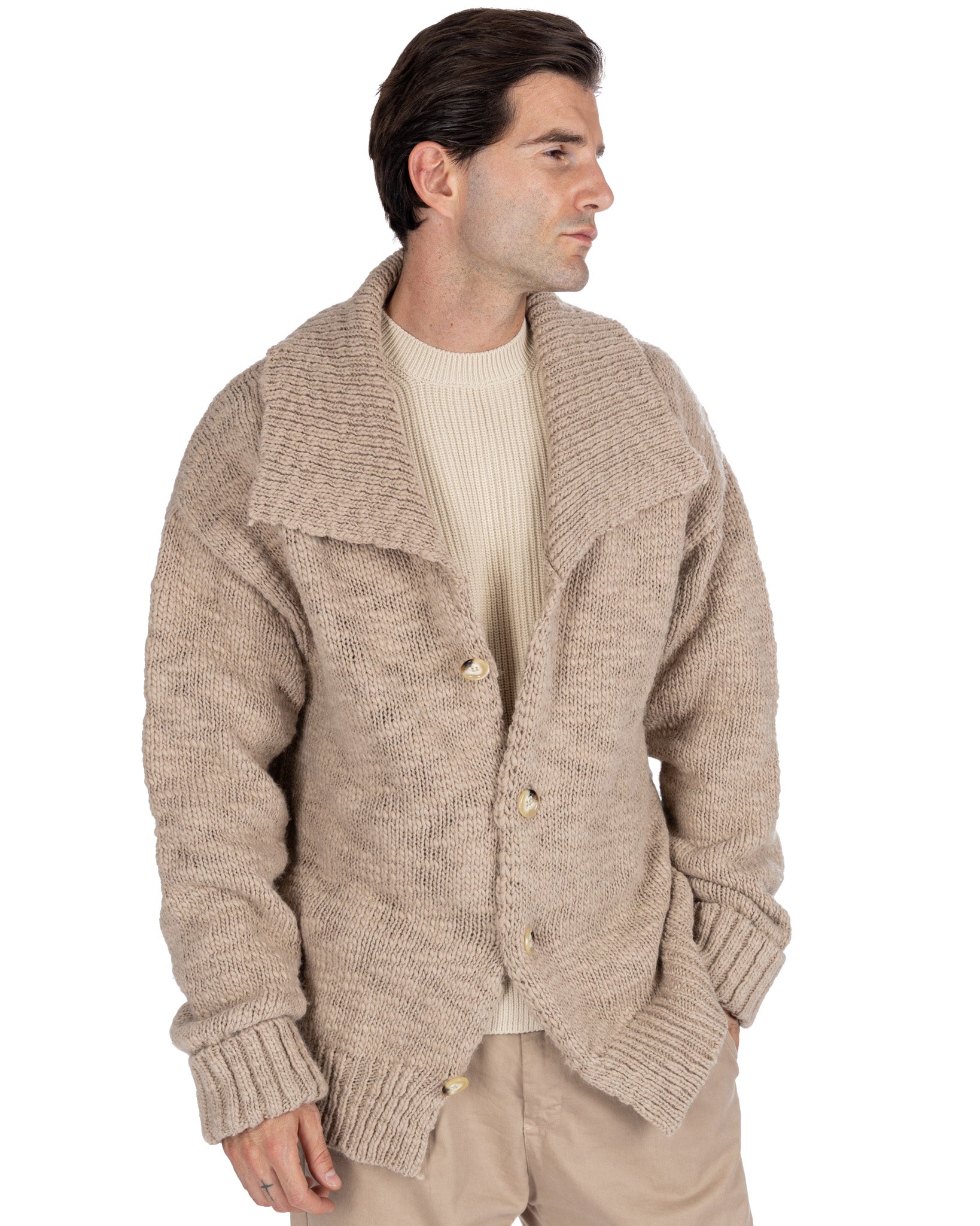 Ethan - cardigan oversize beige