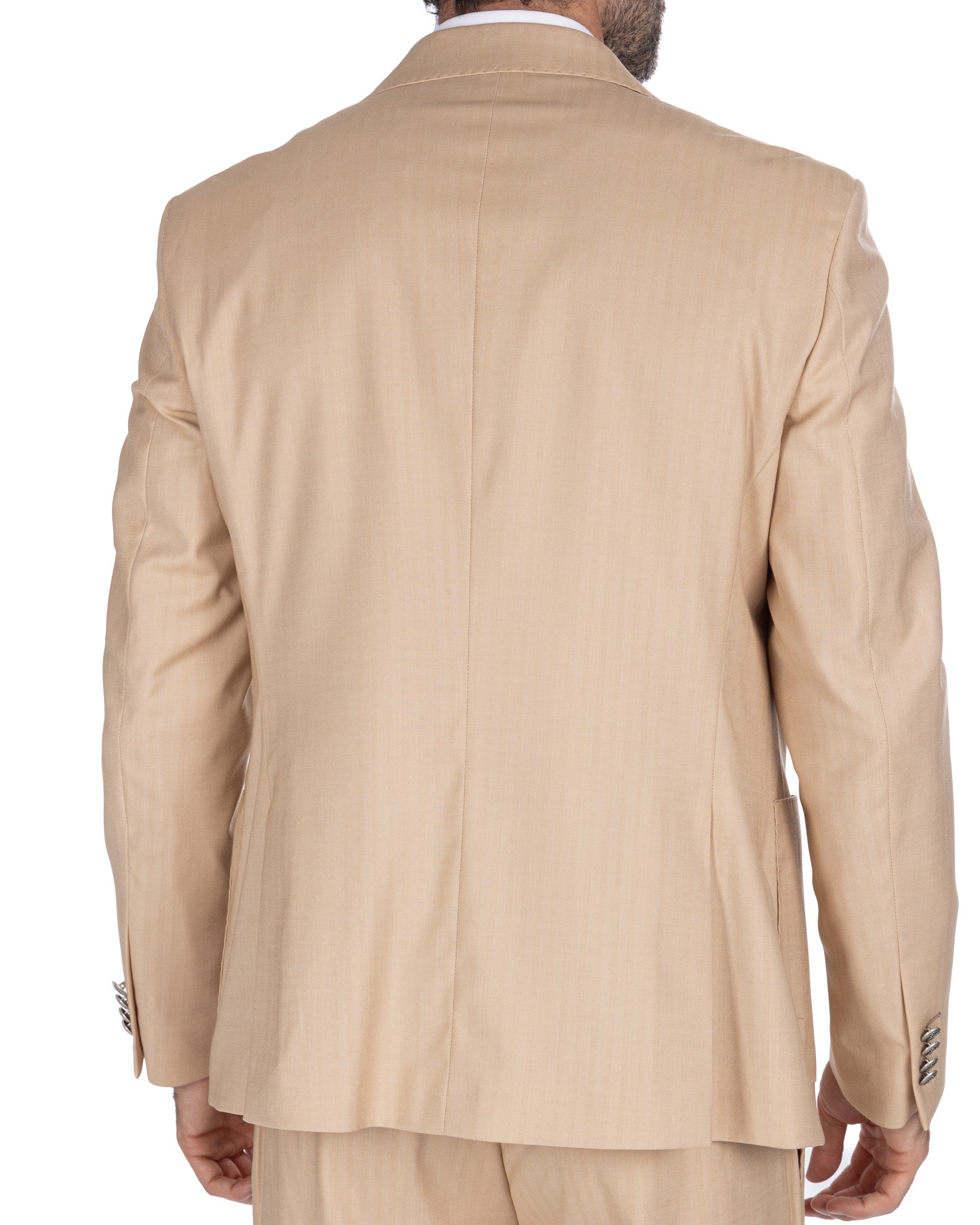 Lisbon - Solaro Beige Double Breasted Jacket