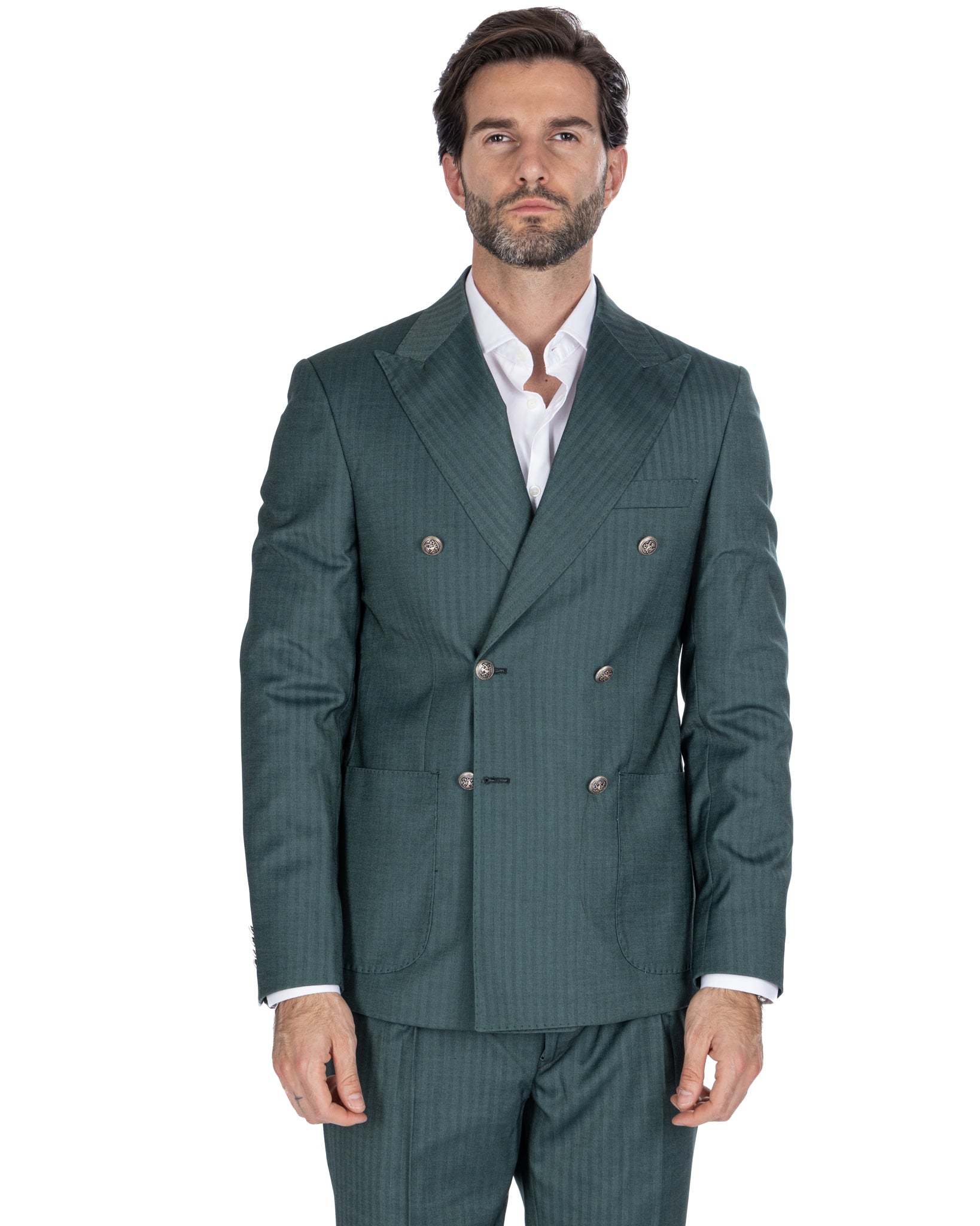 Lisbon - Solaro Green Double Breasted Jacket