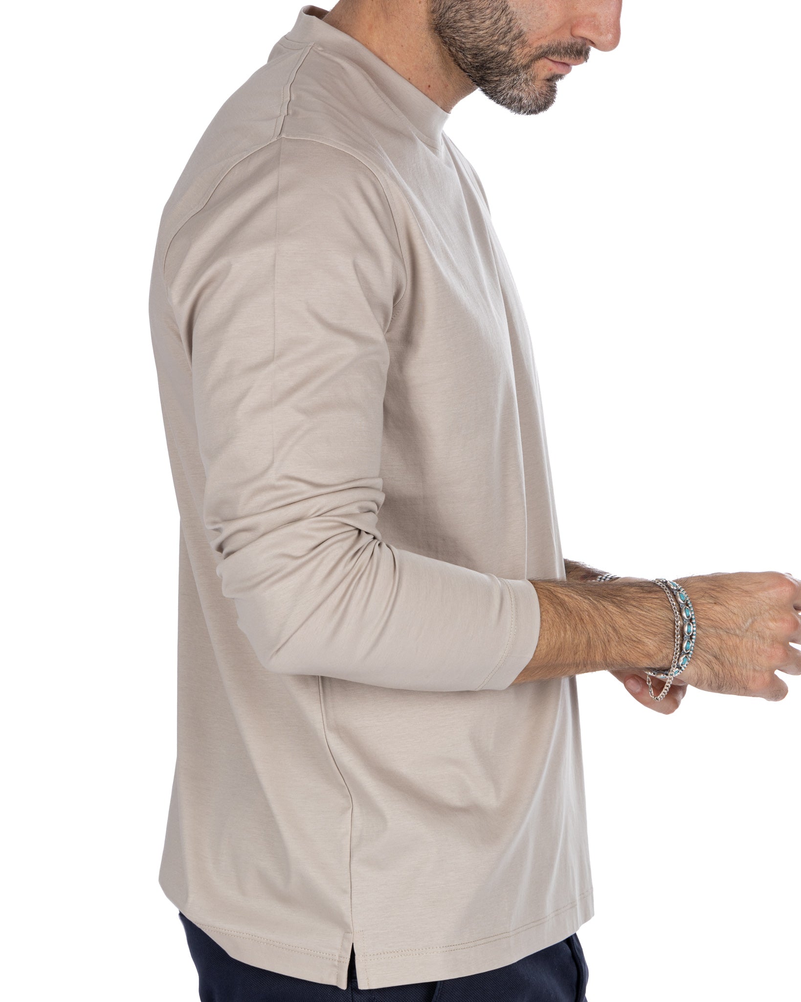 Nimega - beige cotton long sleeve t-shirt