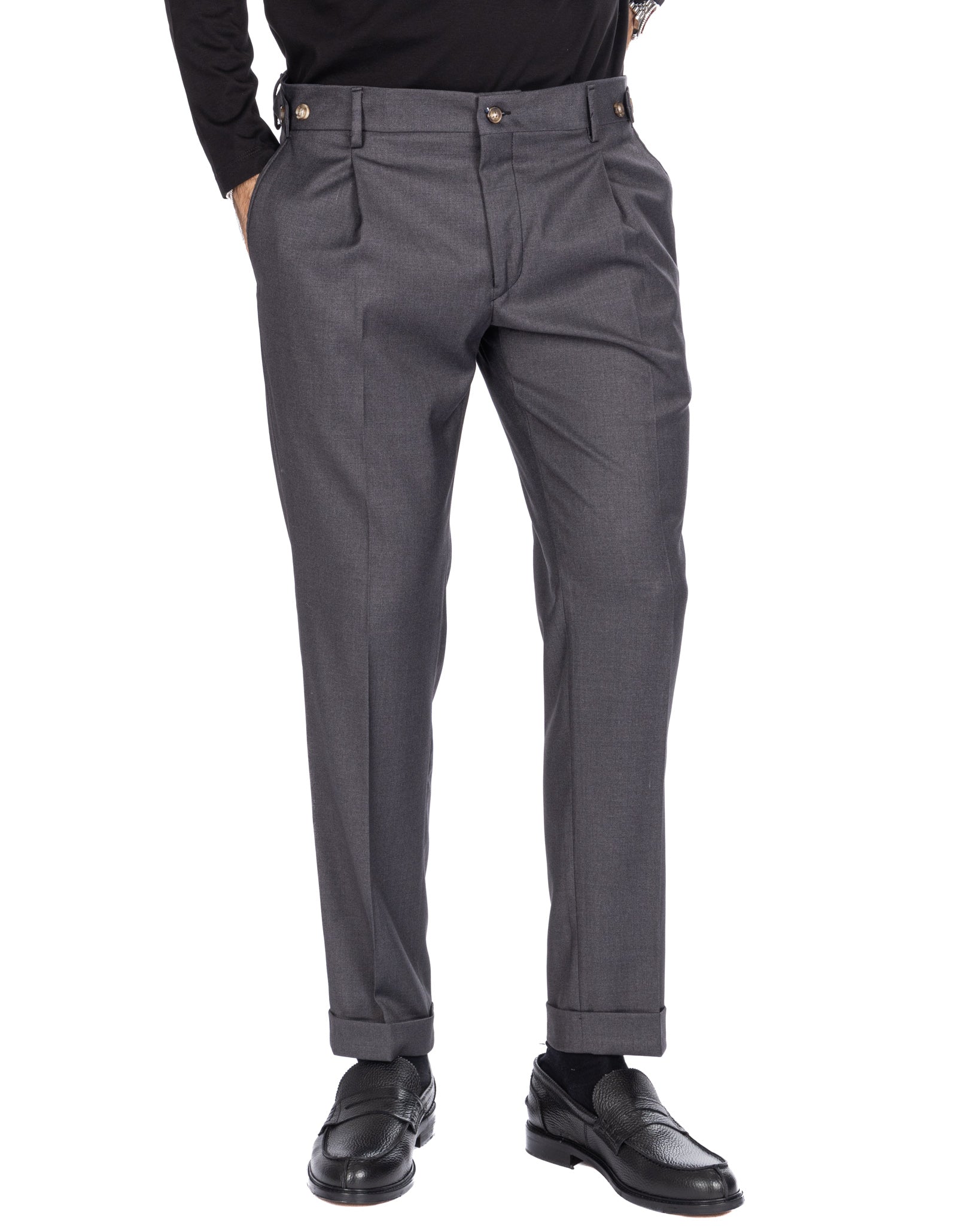 Fasano - grey pleated trousers