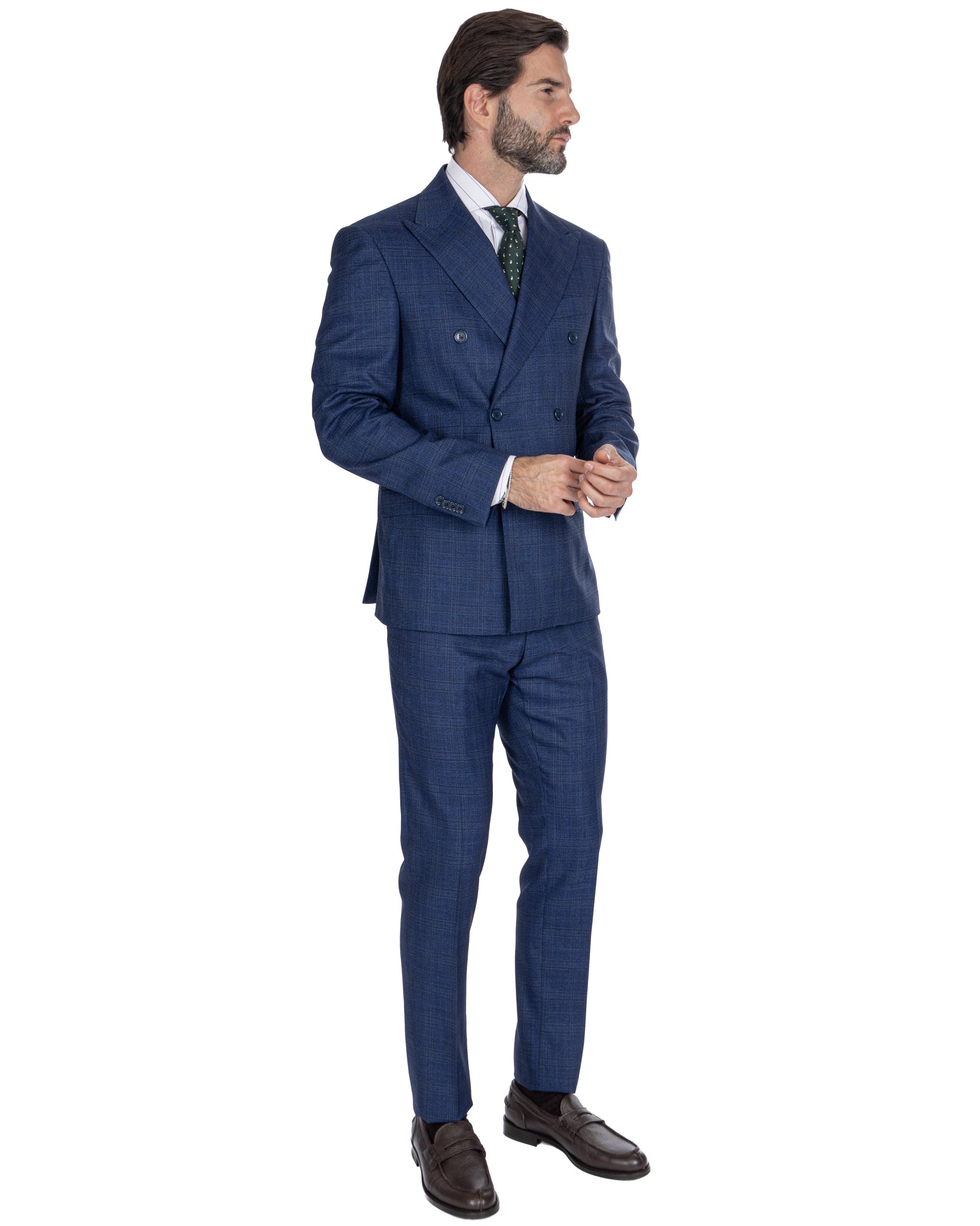 Vinh - blue square double-breasted suit