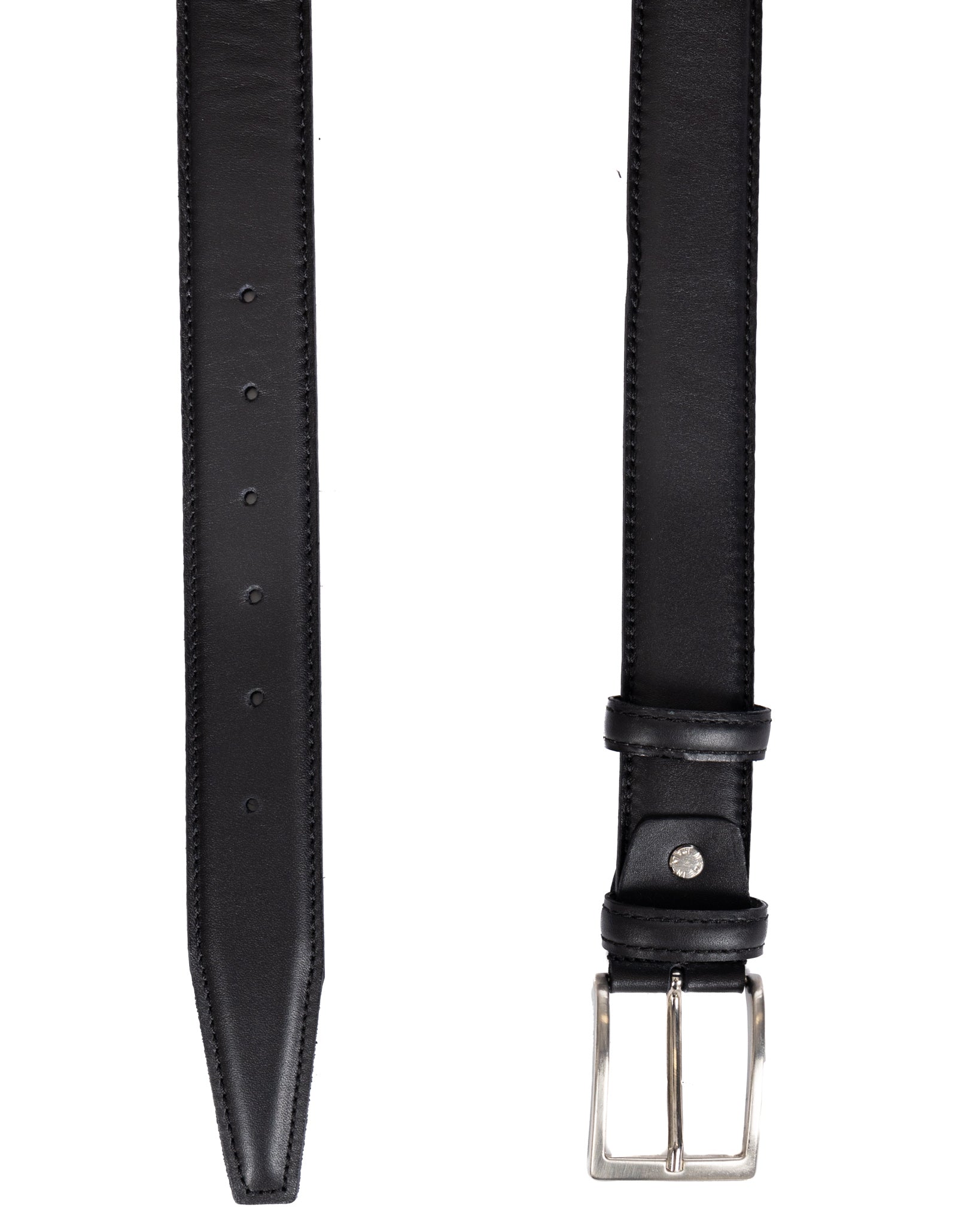 Barga - black matte leather belt