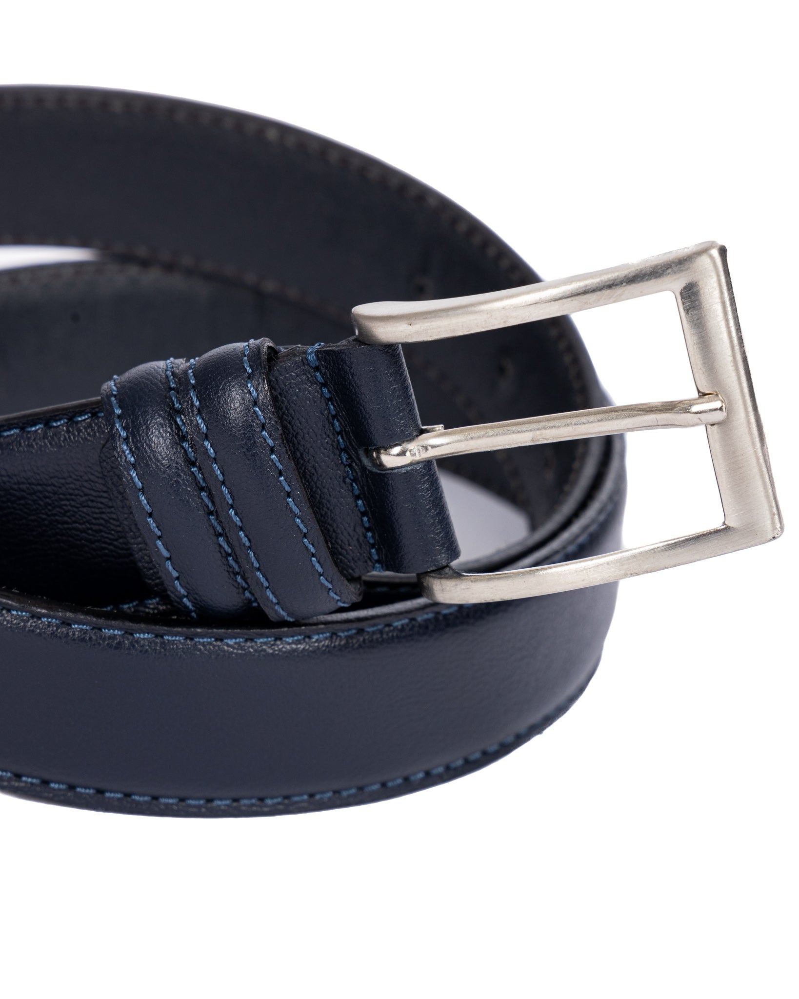 Barga - blue matte leather belt