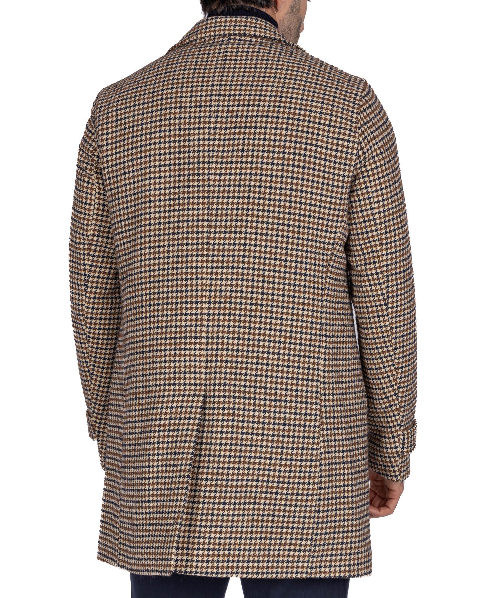 Alexandre - mustard houndstooth single breasted coat