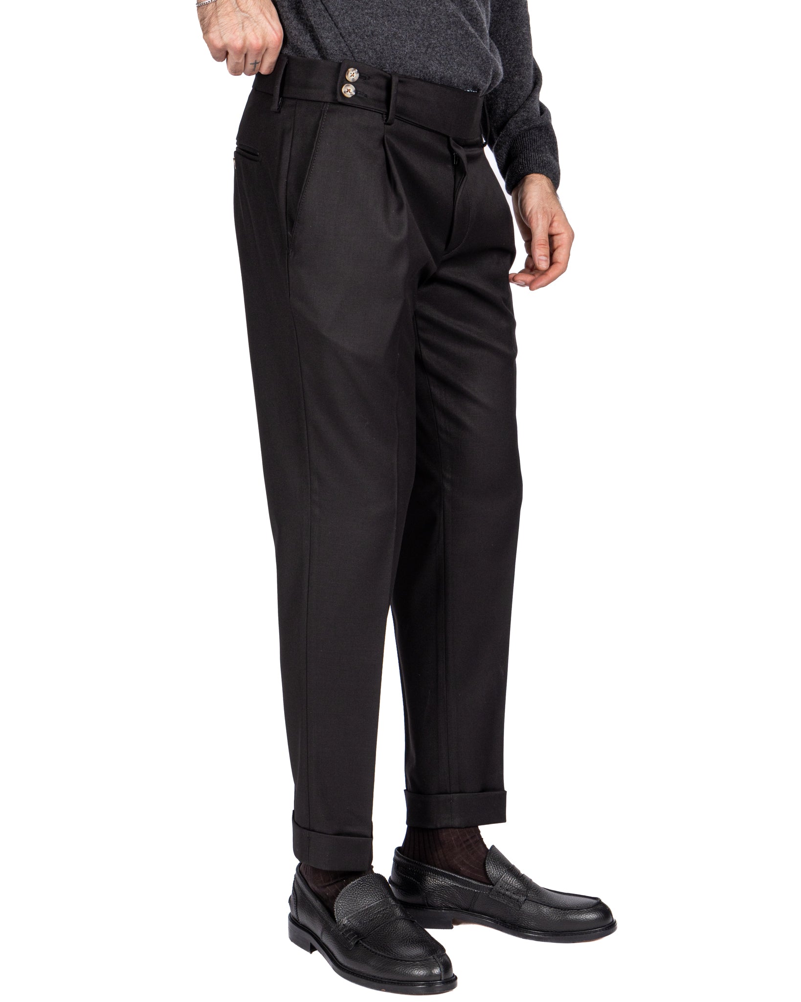 Lucca - pantalon taille haute noir