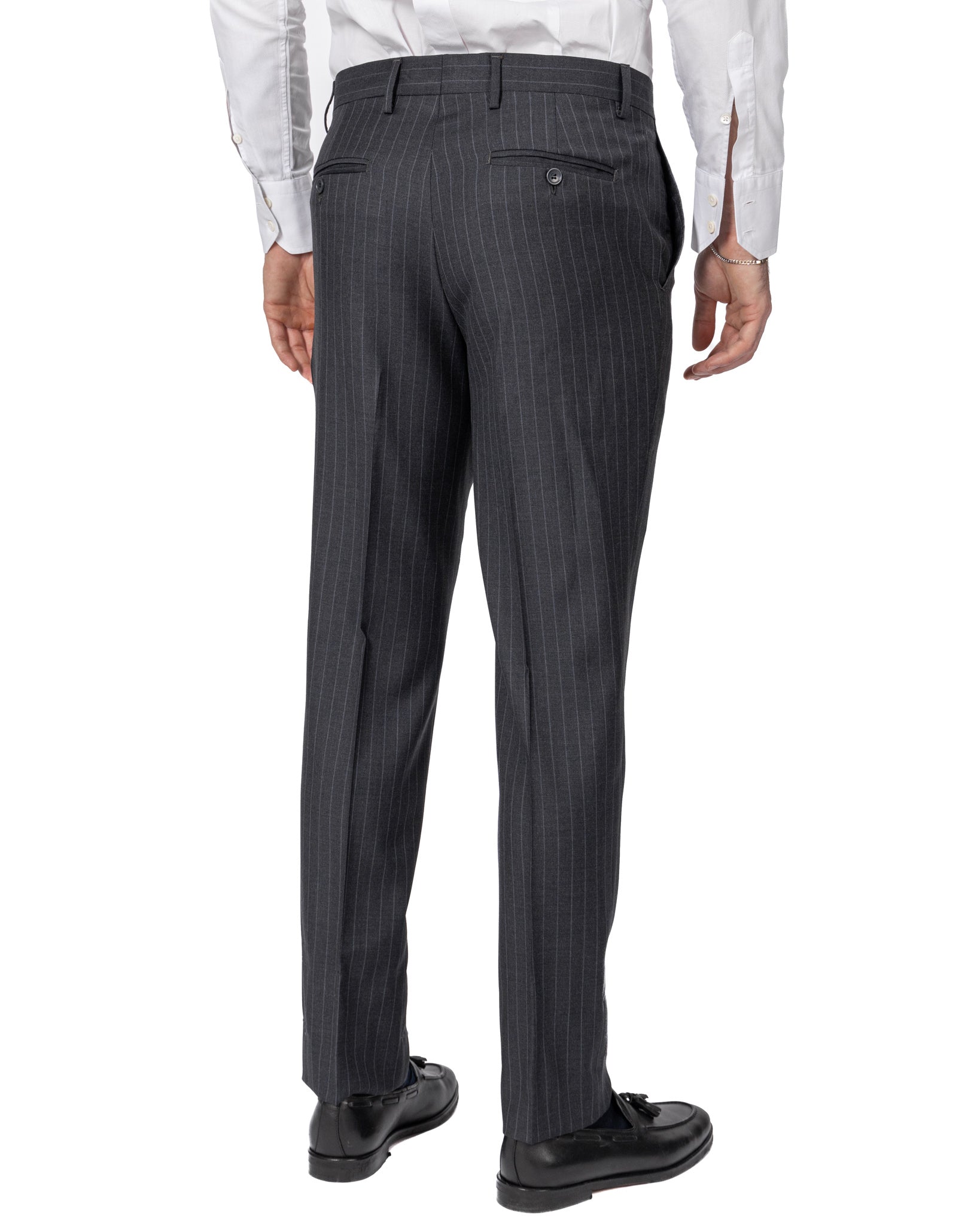 Grey Pinstripe Double Breasted Suit - Drago