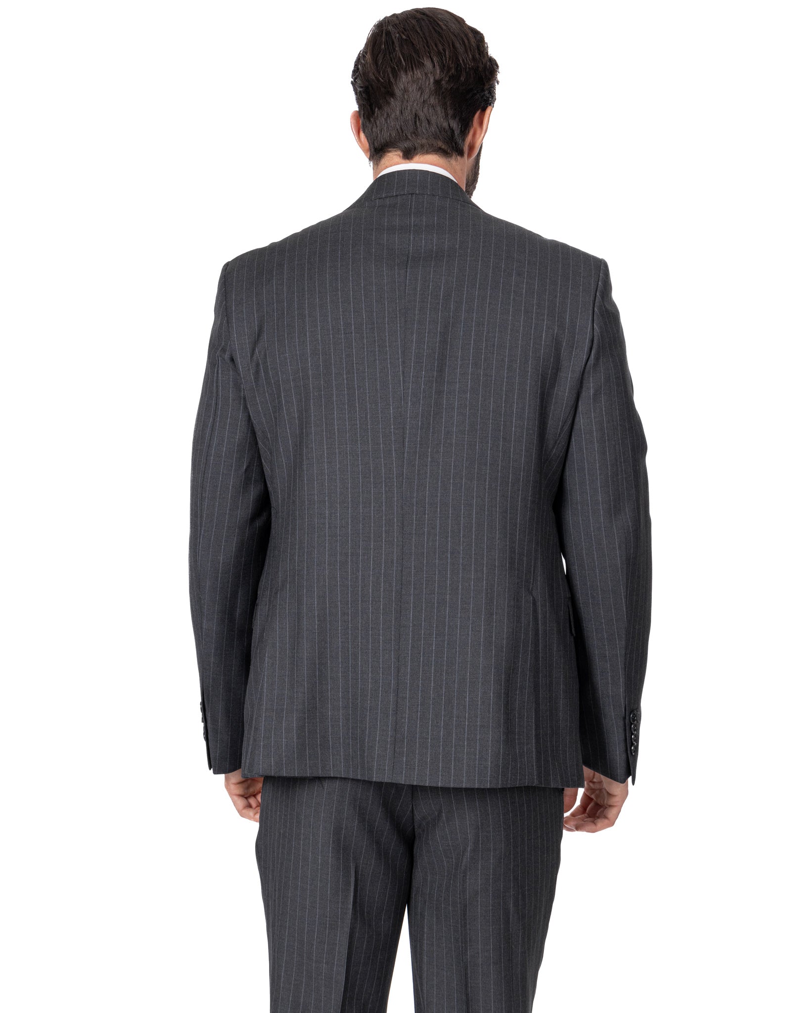 Grey Pinstripe Double Breasted Suit - Drago