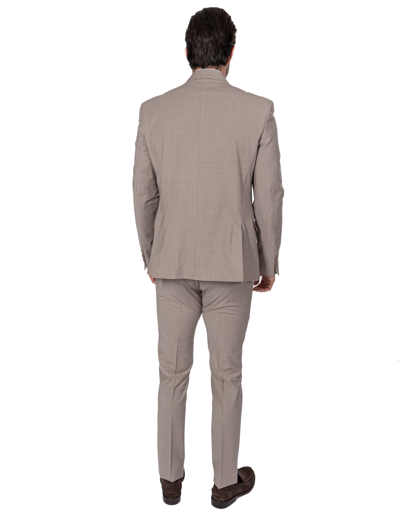 New York - Beige Single Breasted Wool Suit