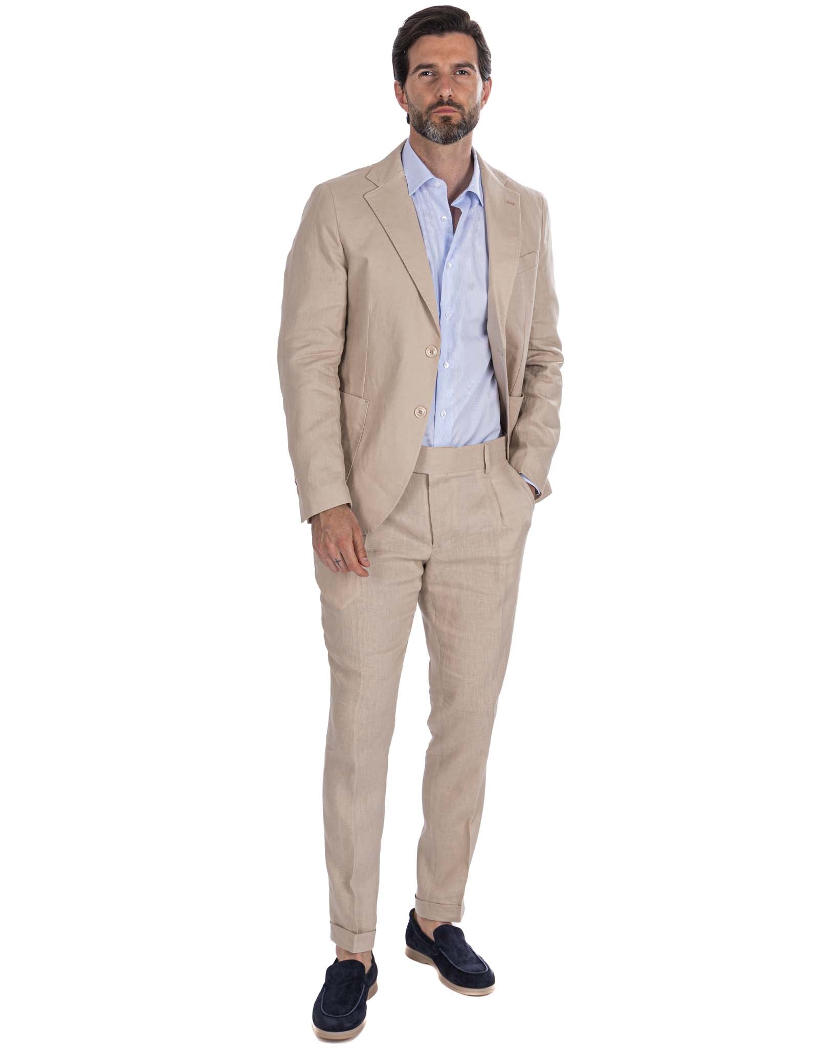 Narni - veste droite en ficelle de lin pur