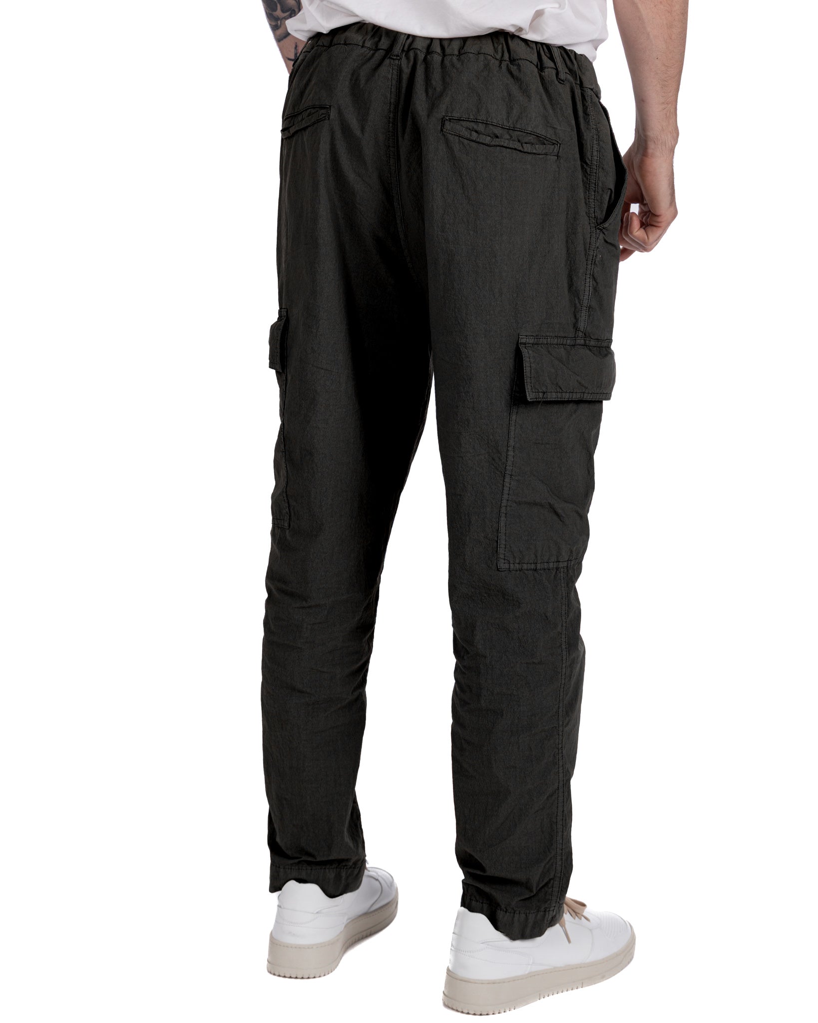 Robert - pantalone cargo armaturato nero