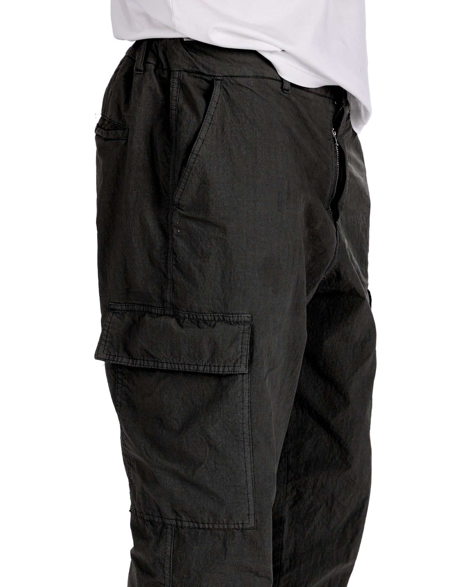 Robert - pantalone cargo armaturato nero