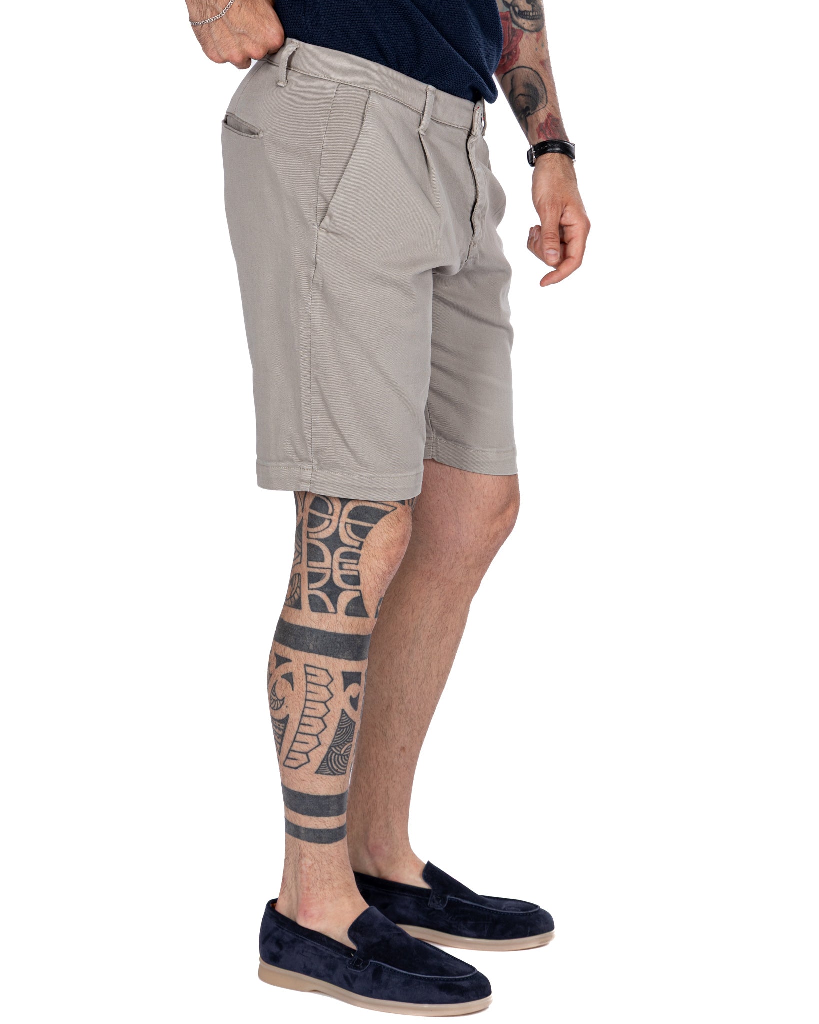 Easton - high waisted string bermuda shorts with pleats
