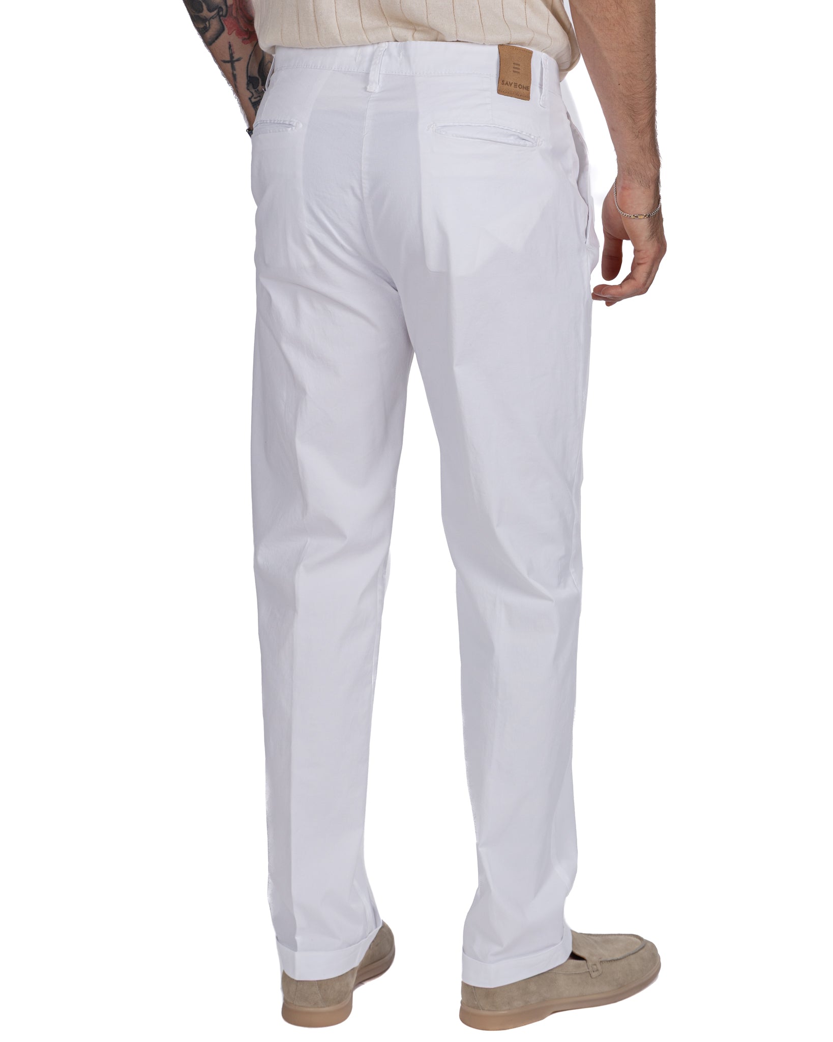 Seath - pantalon ample en coton blanc