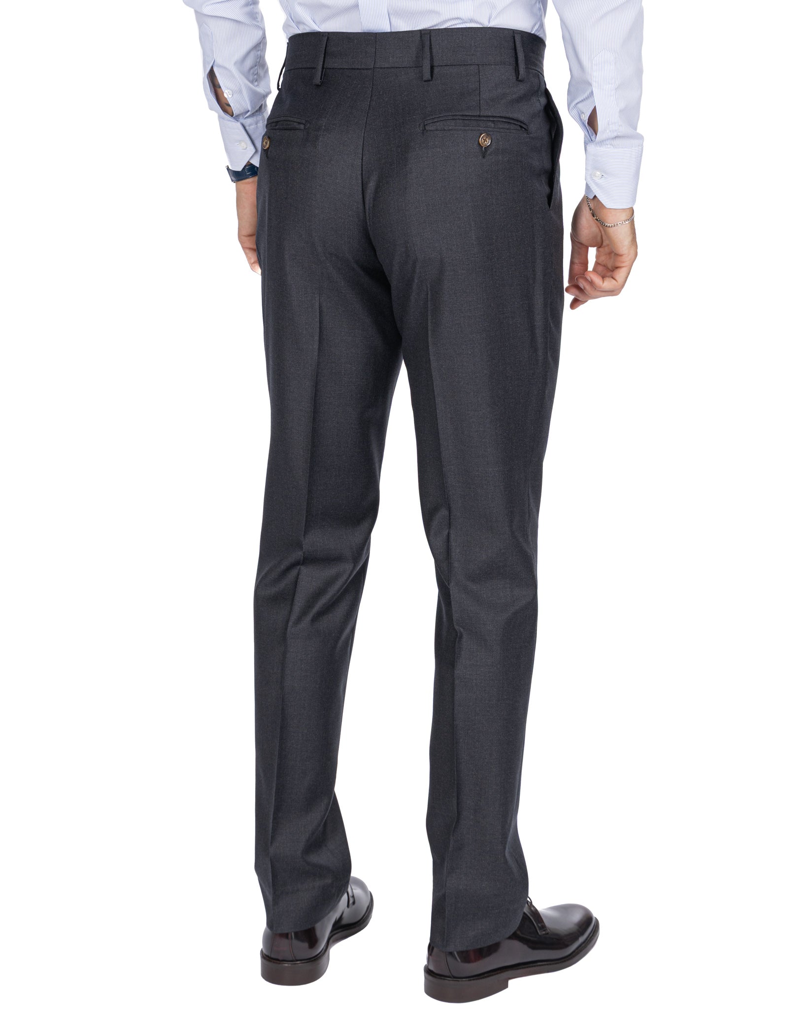 Pantalon Staten en laine Canonico anthracite
