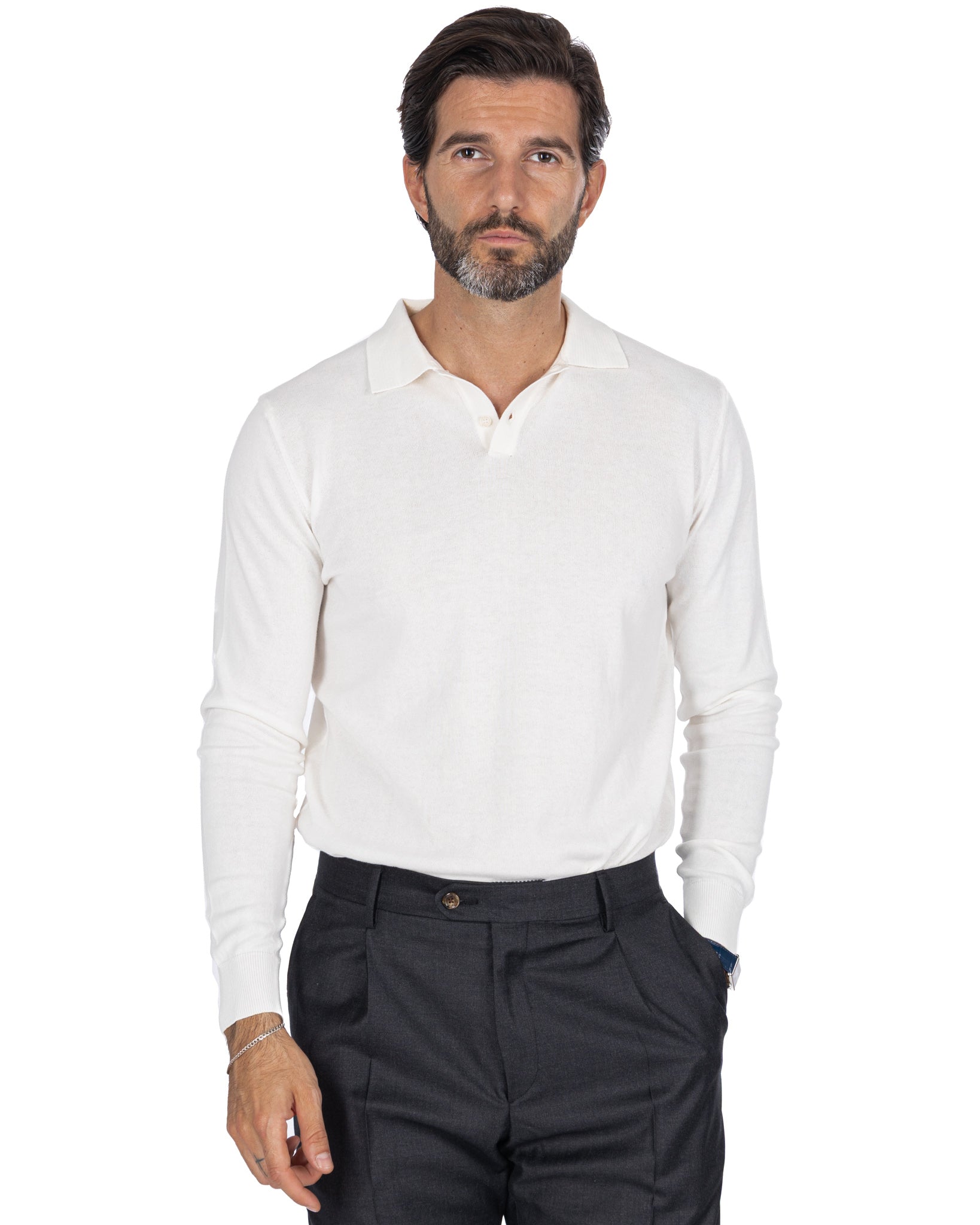 Polo Andrey in cotone bianca