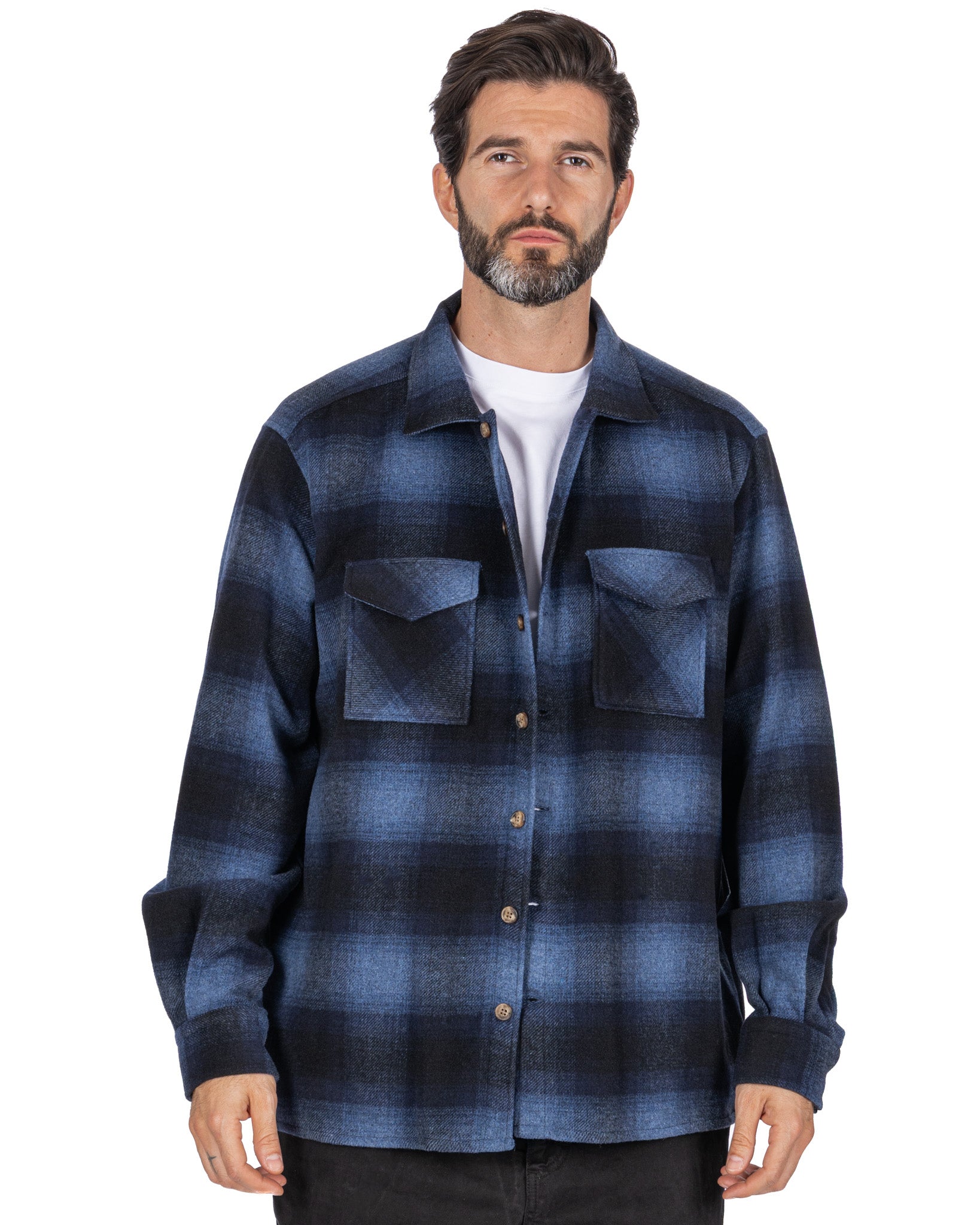 Chemise à carreaux bleu Odin