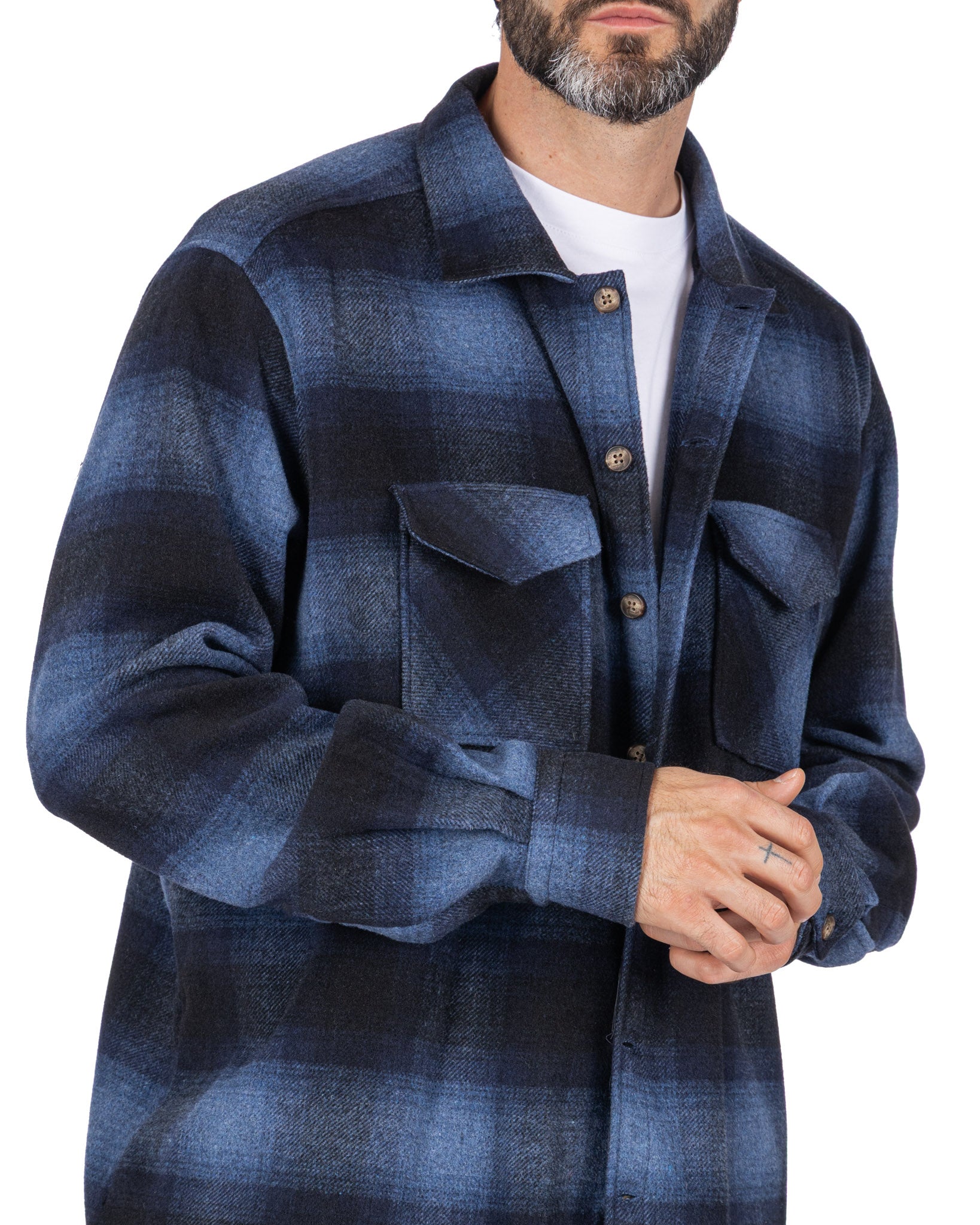 Chemise à carreaux bleu Odin