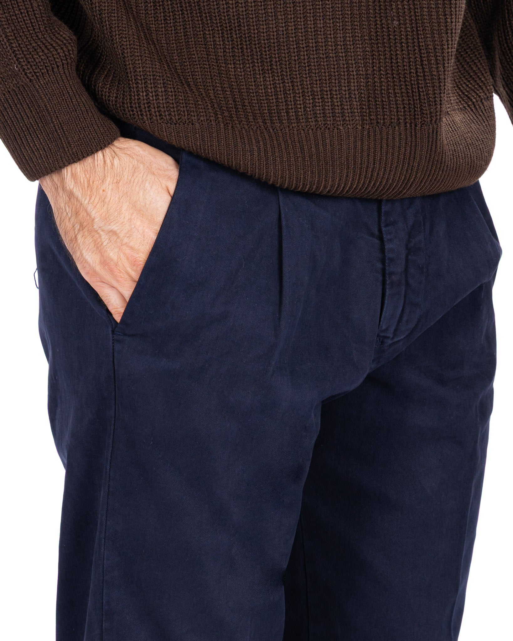 Pantalon en coton bleu Sean