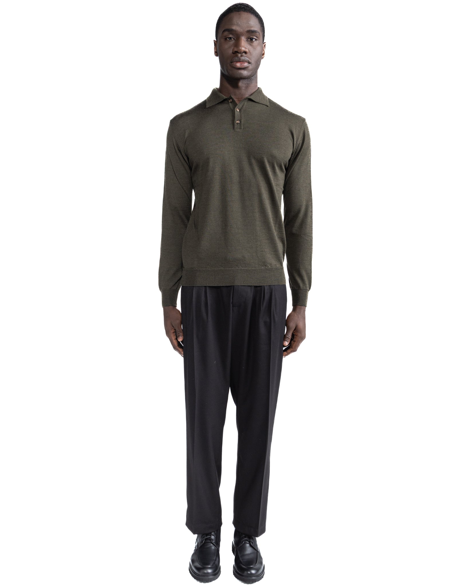 Polo Rovigo en laine militaire Tollegno