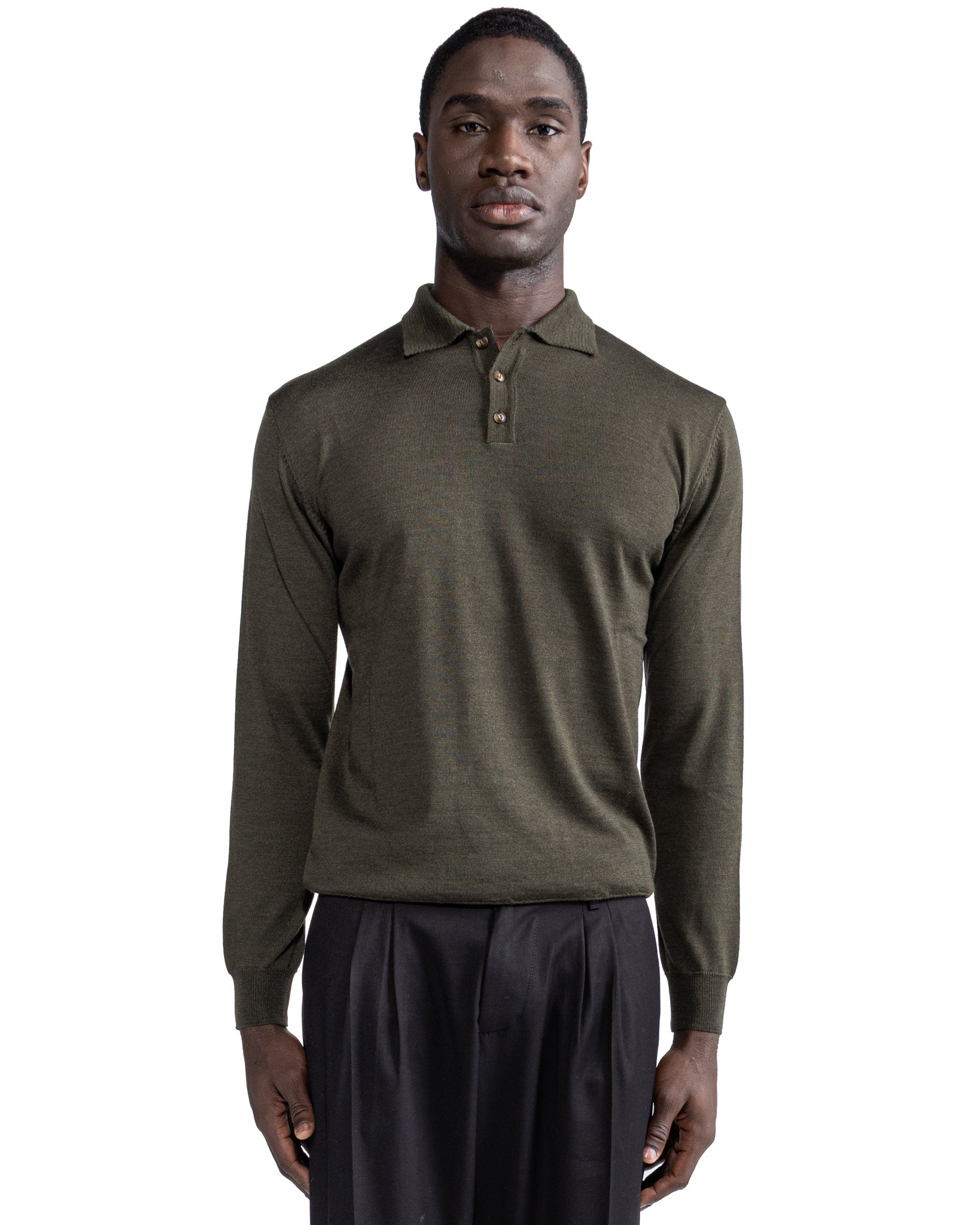 Polo Rovigo en laine militaire Tollegno