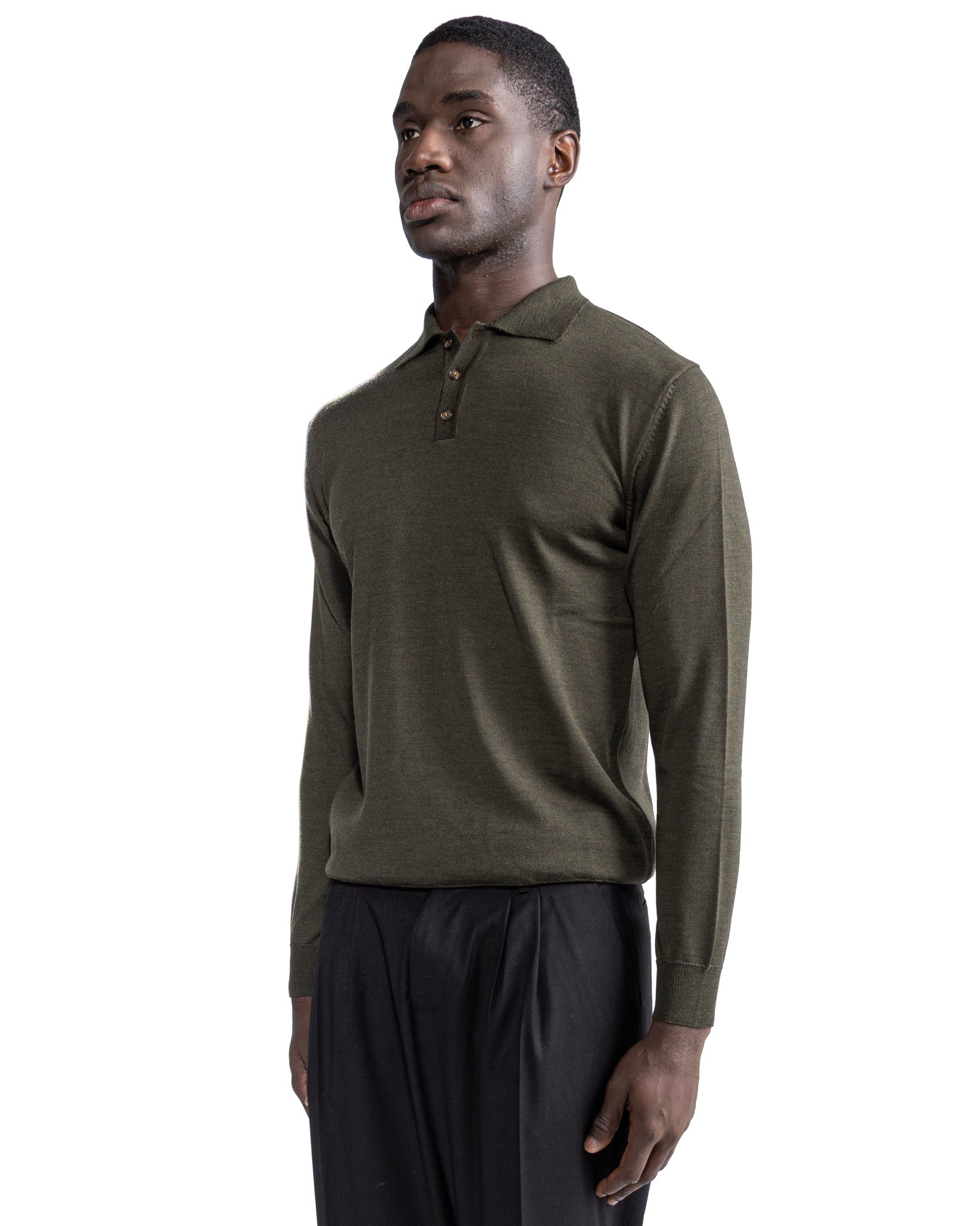 Polo Rovigo en laine militaire Tollegno