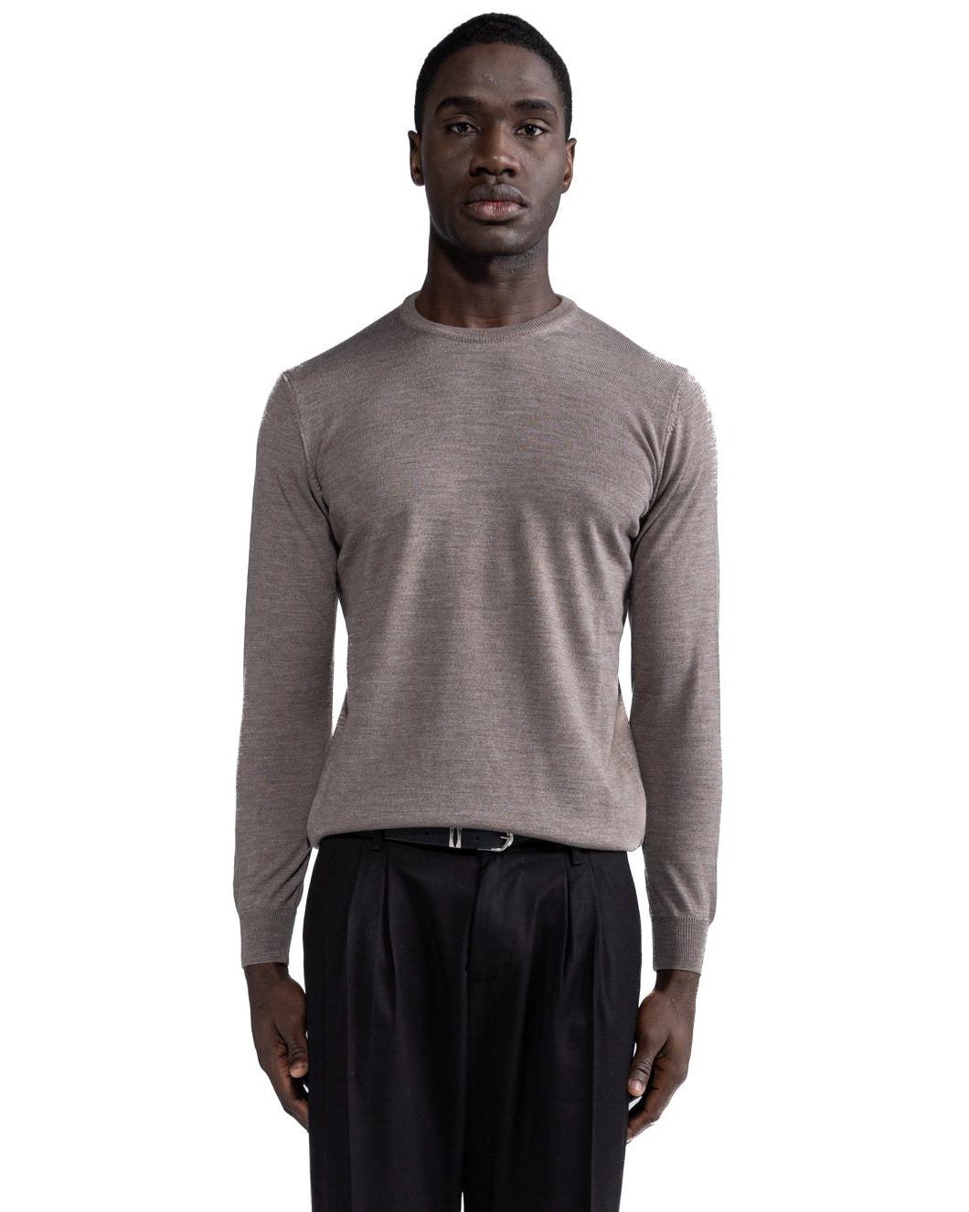 Furore crewneck in merino wool Tollegno beige