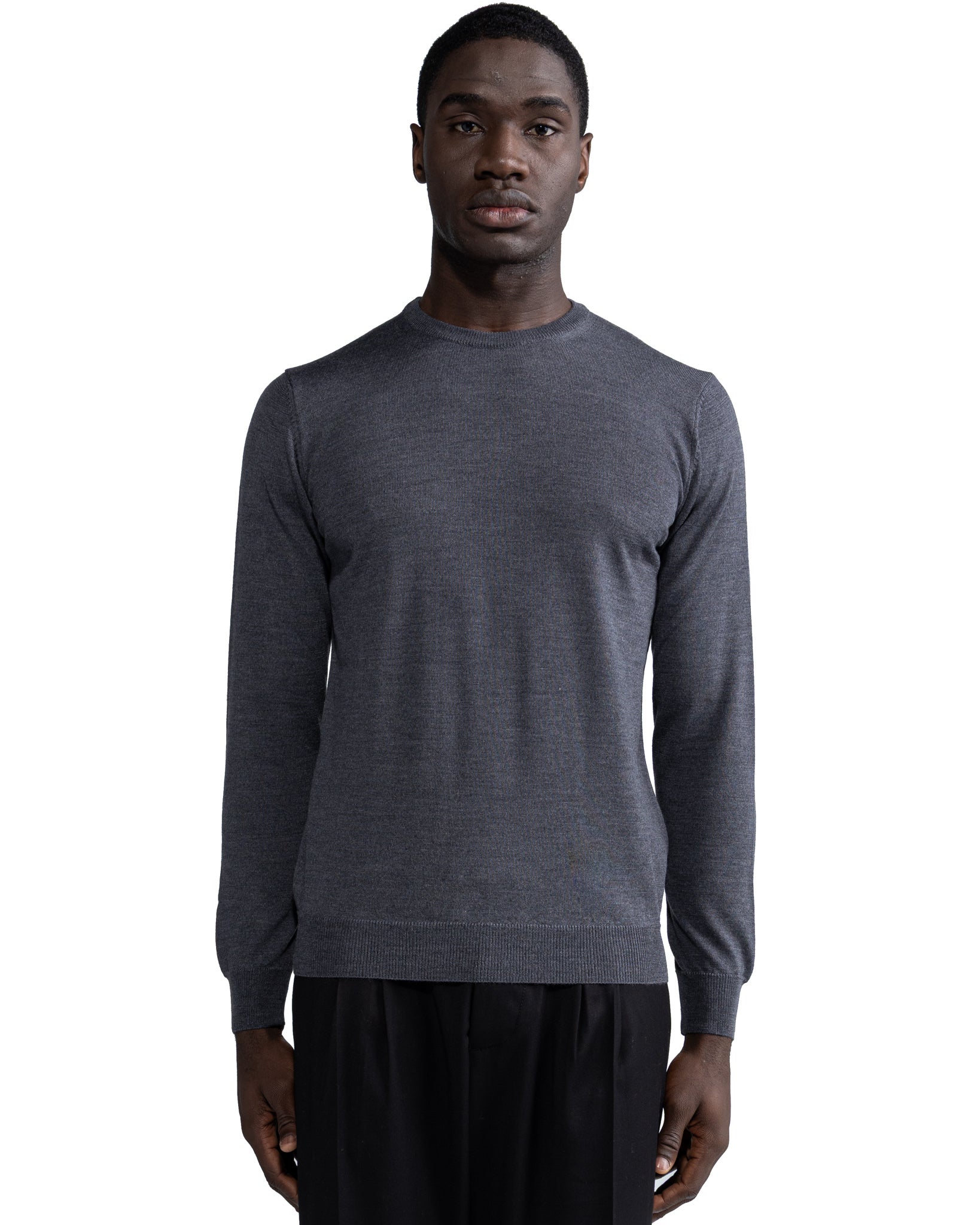 Girocollo Furore in lana merino Tollegno grigio