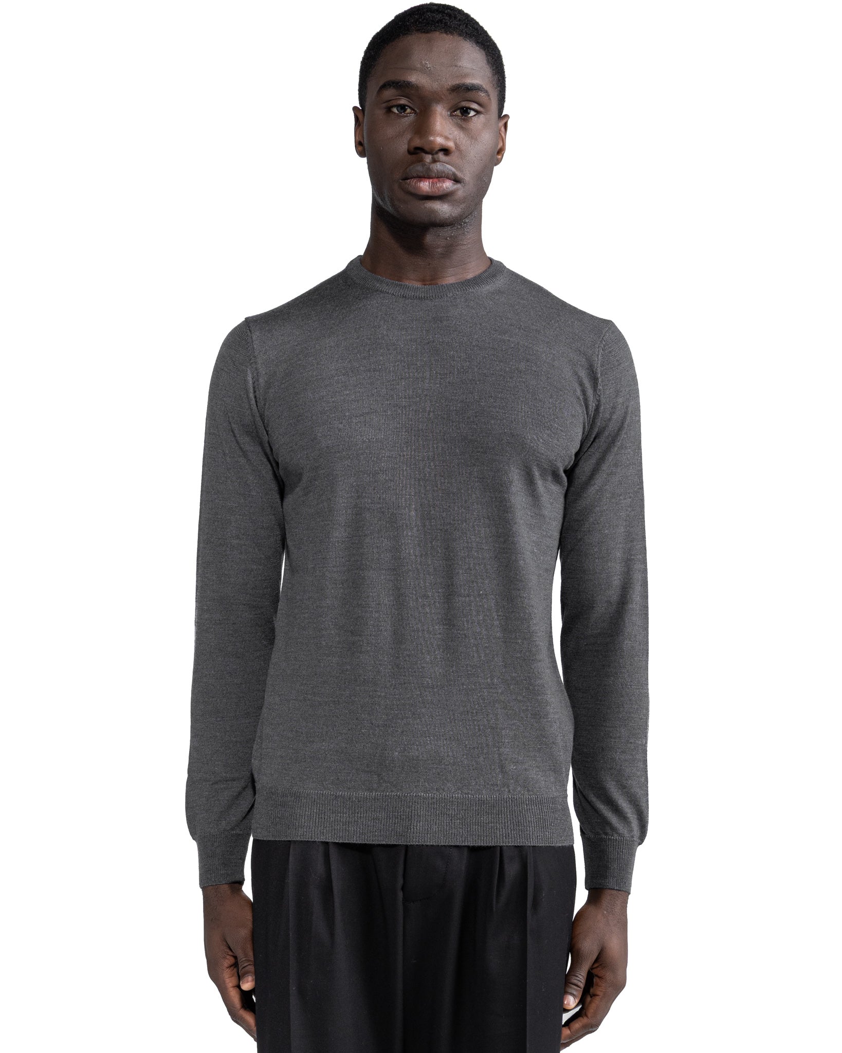 Furore crewneck in merino wool Tollegno grey