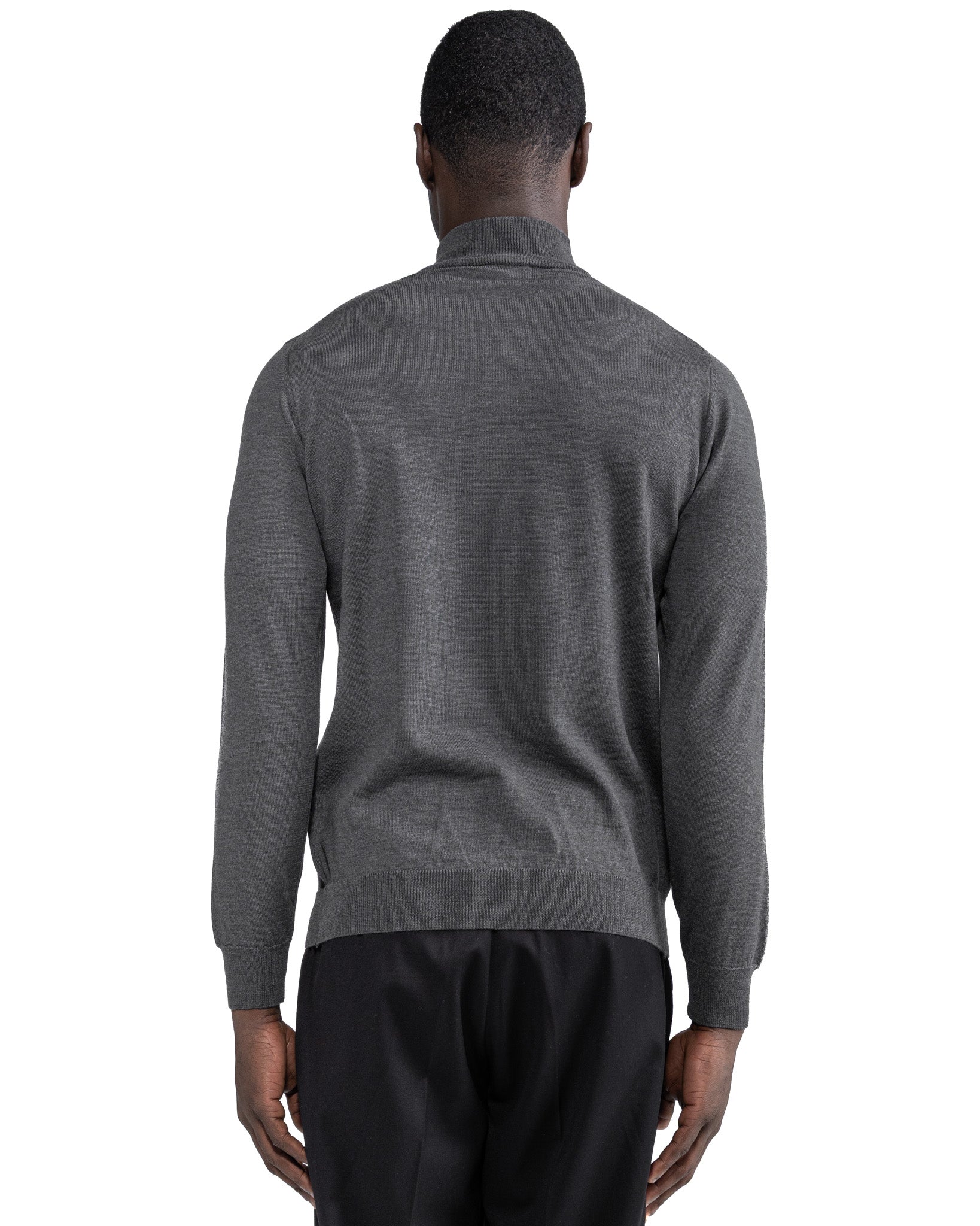 Polo Ancona en laine Tollegno grise