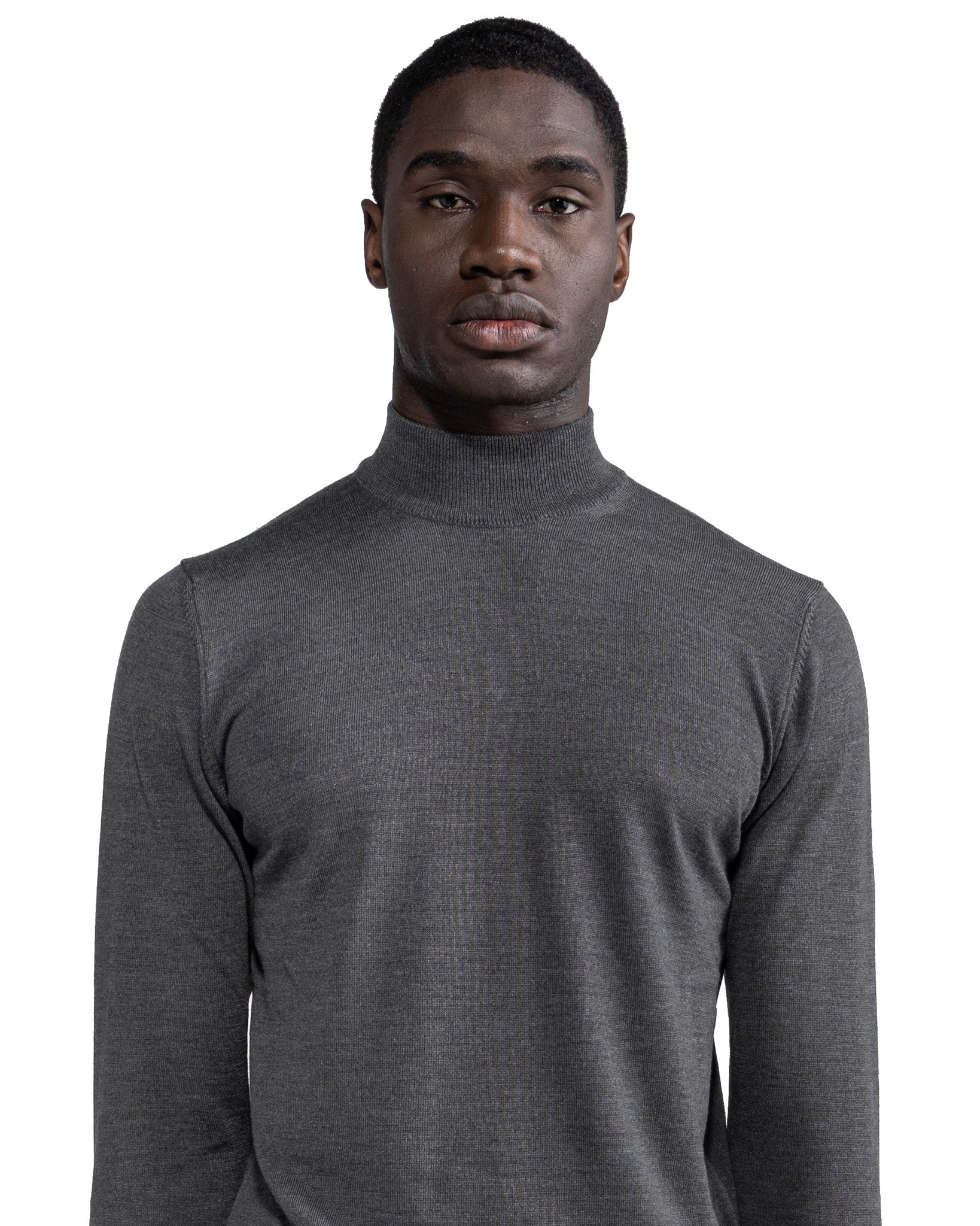 Ancona polo shirt in grey Tollegno wool