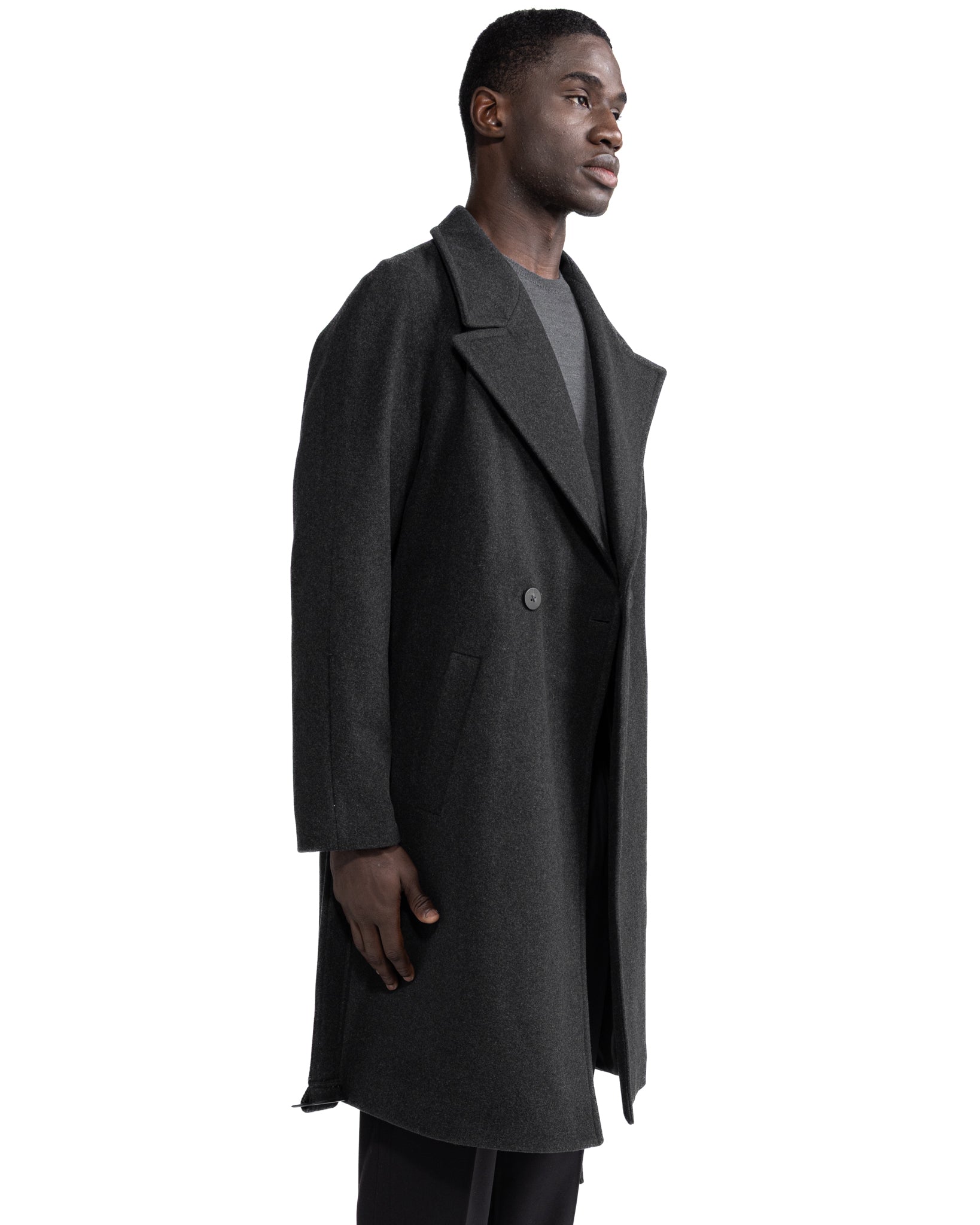 Freud long coat in grey flannel
