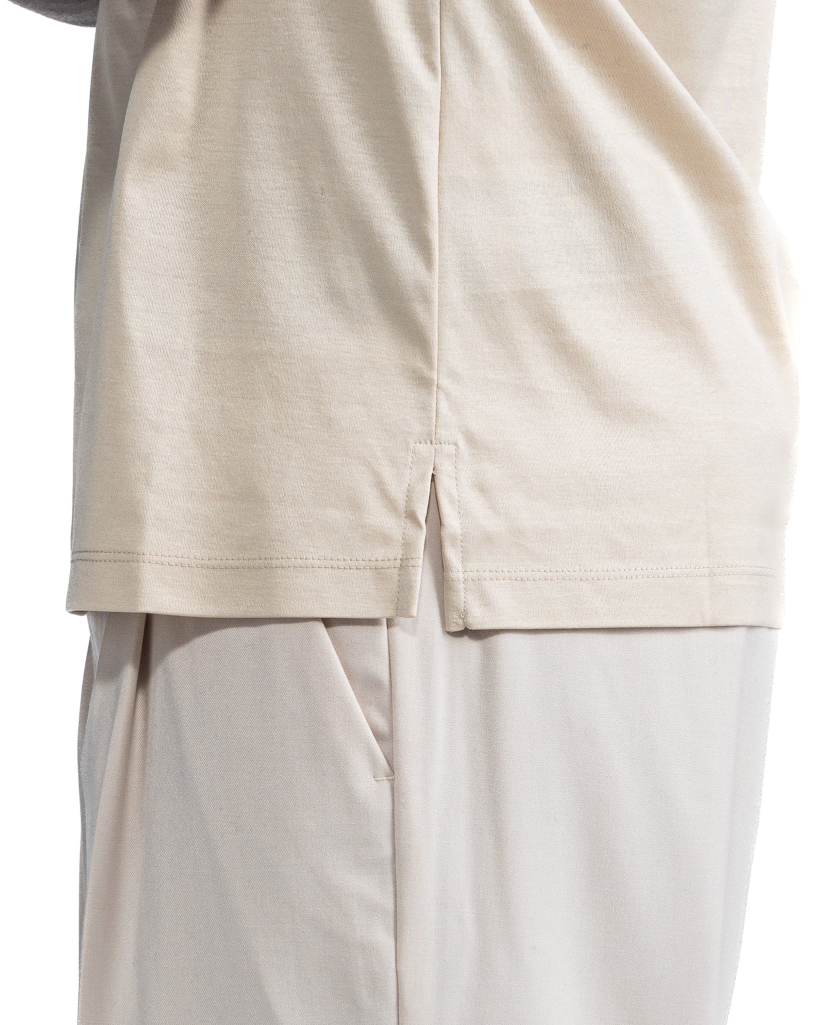 T-shirt Hoorn in filo di scozia beige