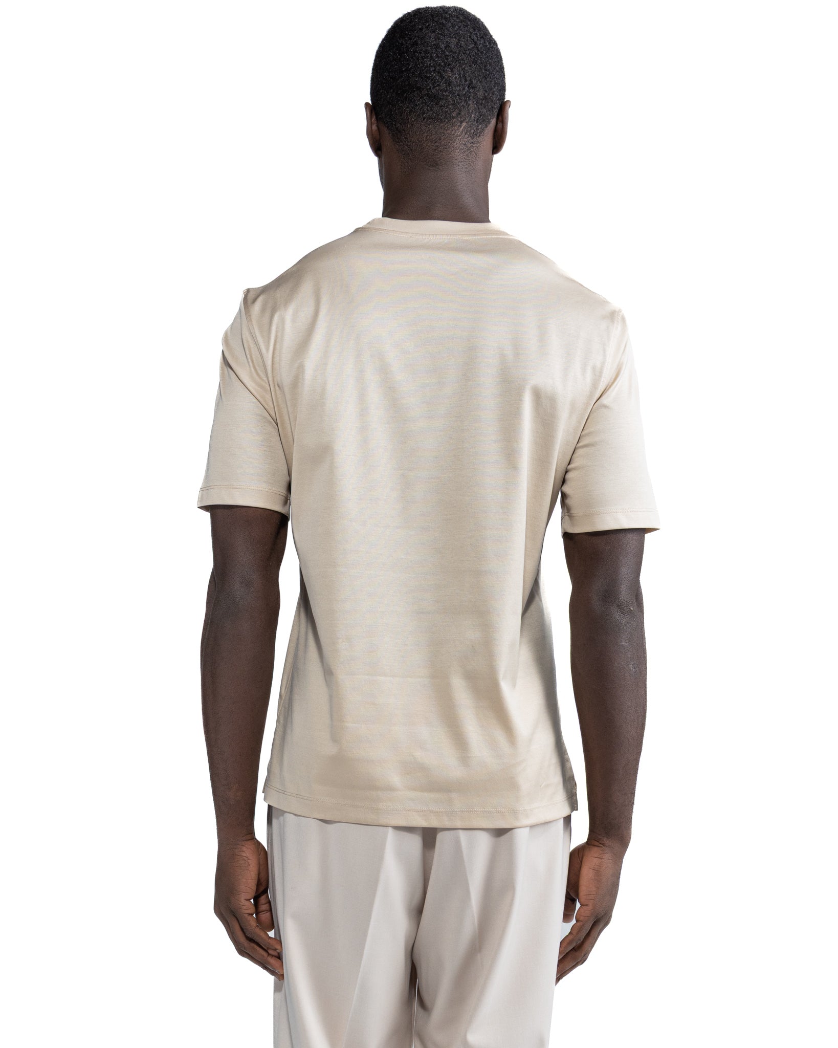 T-shirt Hoorn in filo di scozia beige