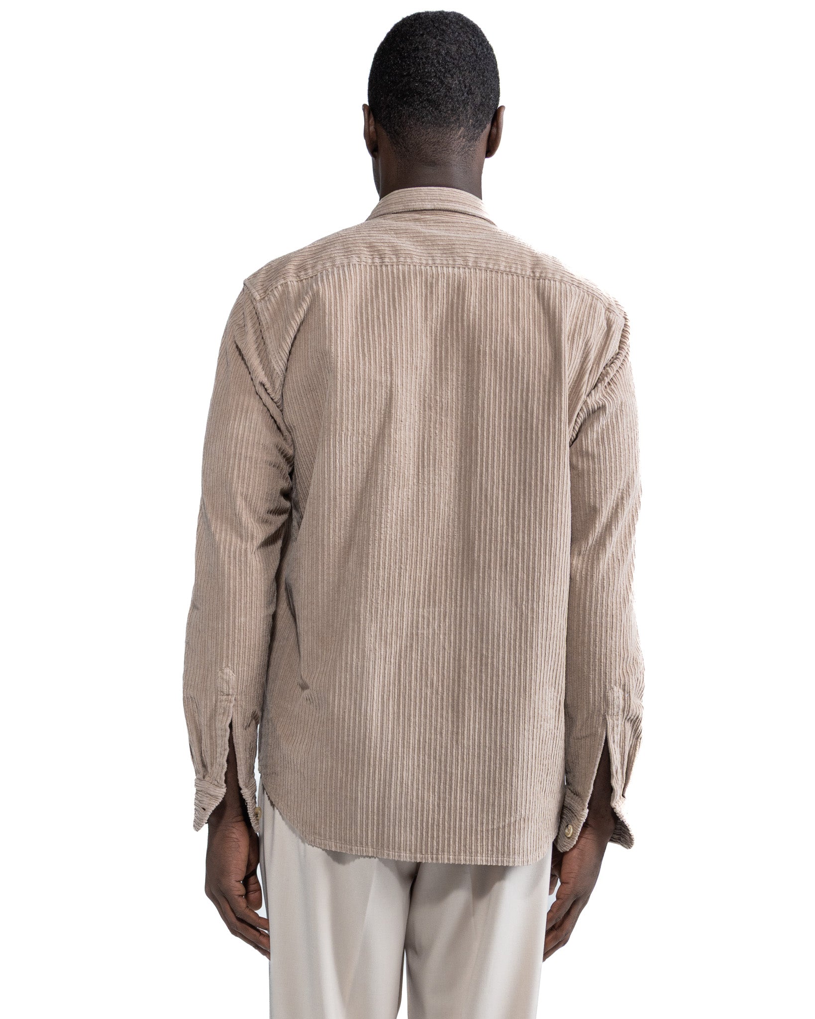 Chemise en velours beige Atlantis