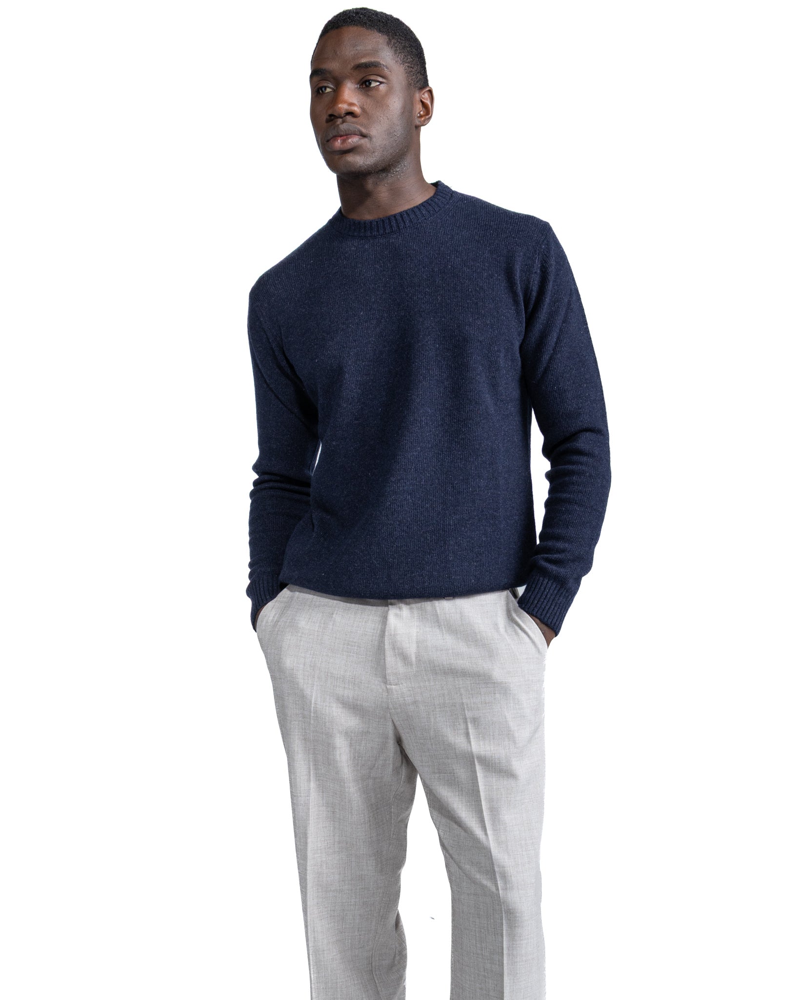 Etna crewneck in blue wool blend