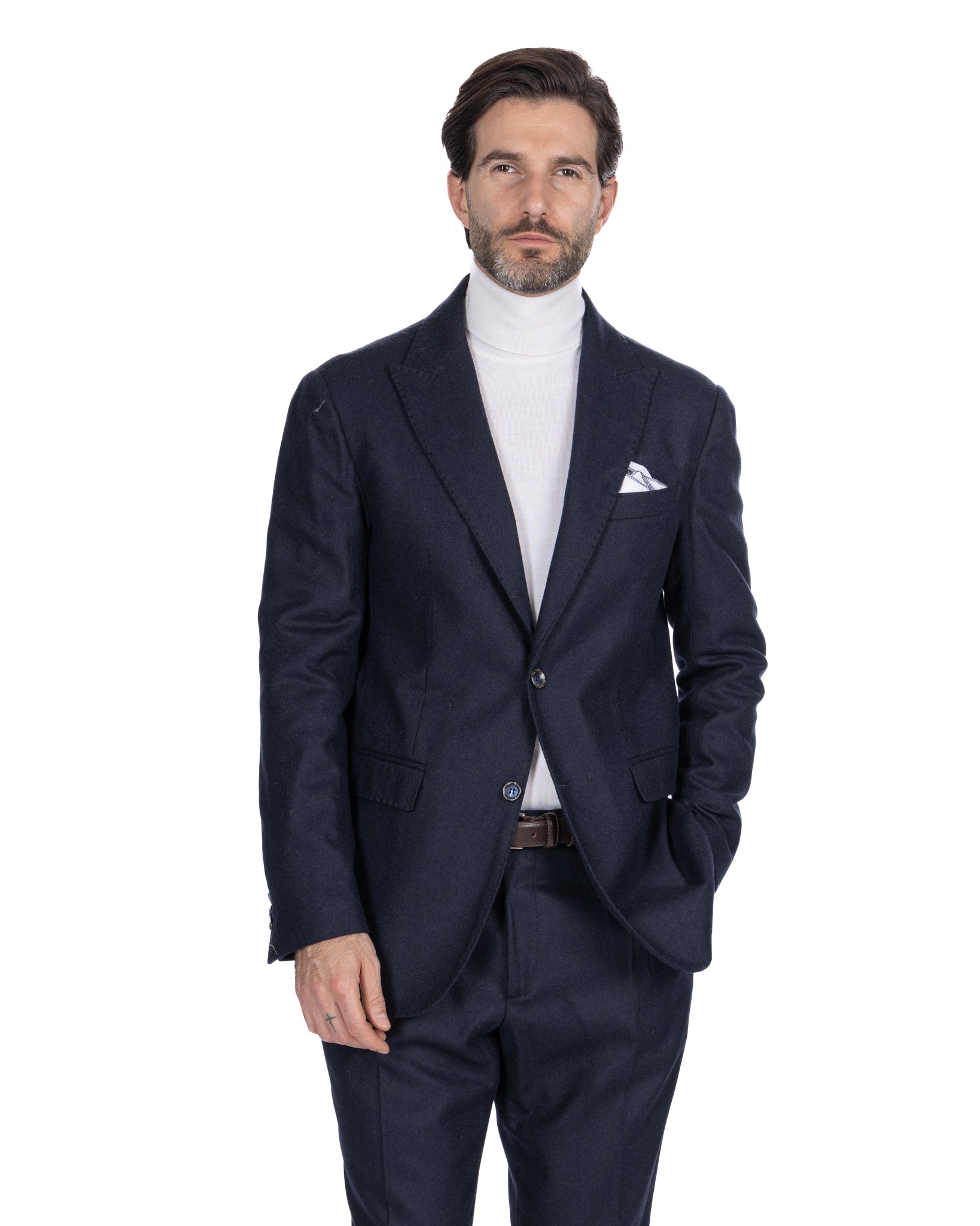 Robe en flanelle bleue Olympus