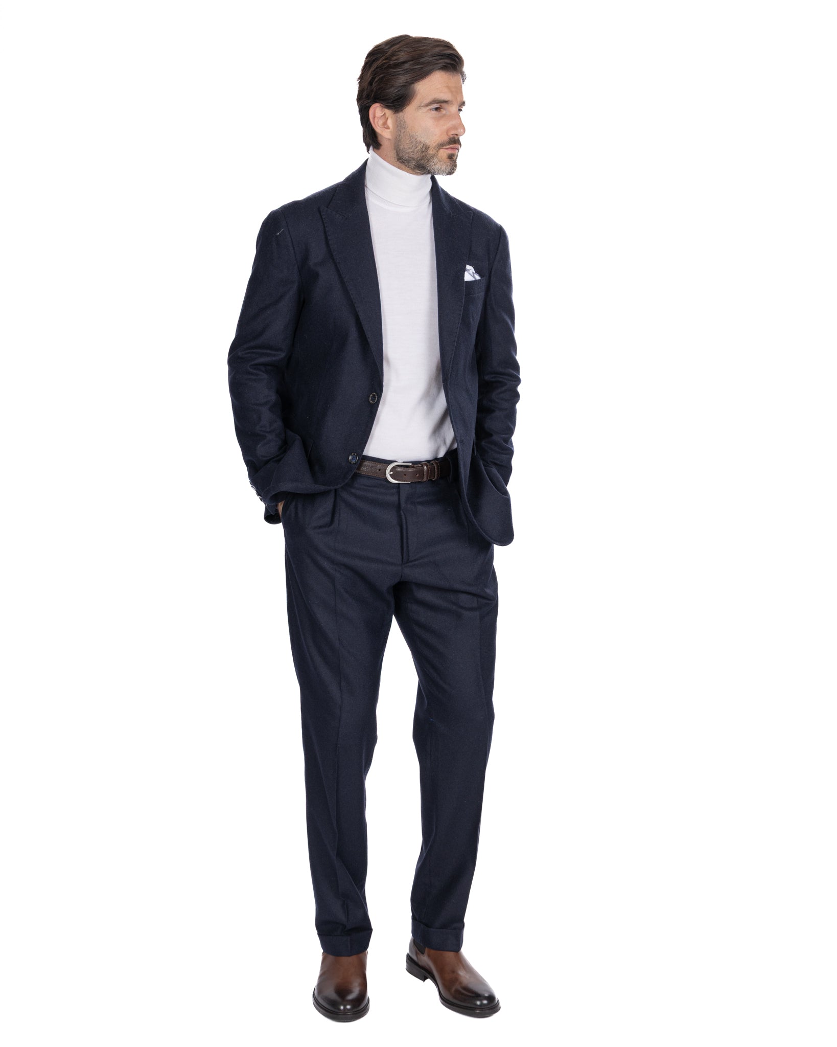 Robe en flanelle bleue Olympus