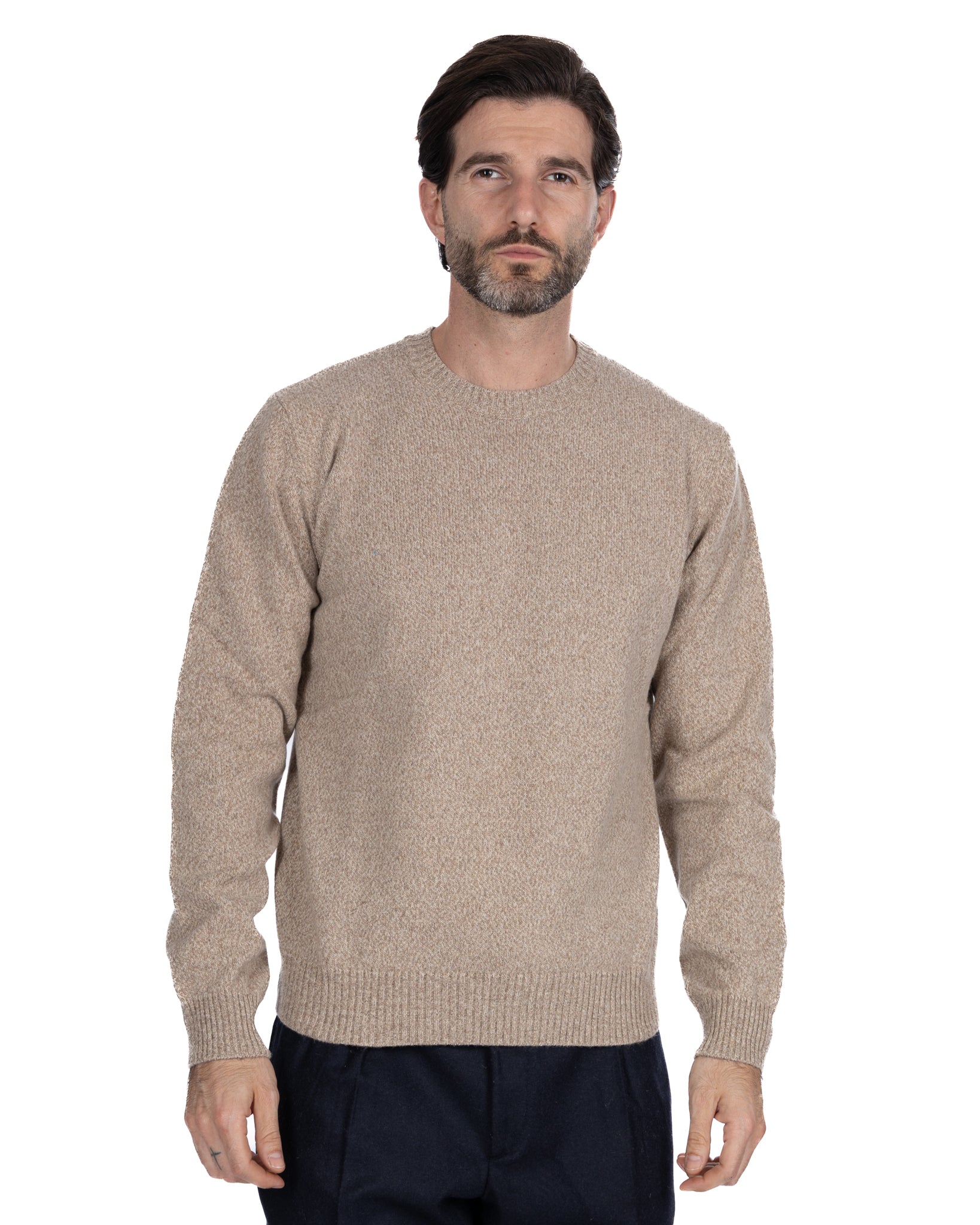 Willie crewneck in camel bouclè