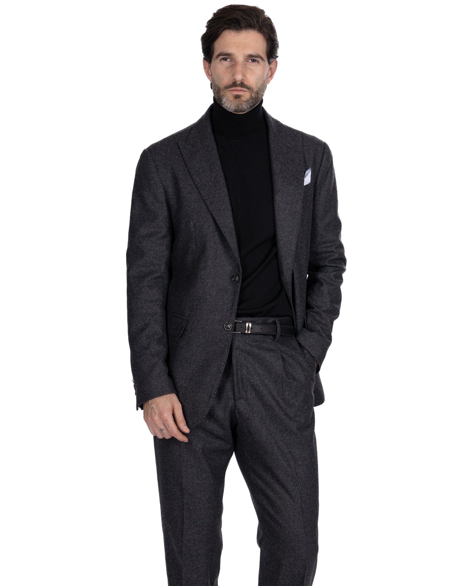 Olympus dress in anthracite flannel