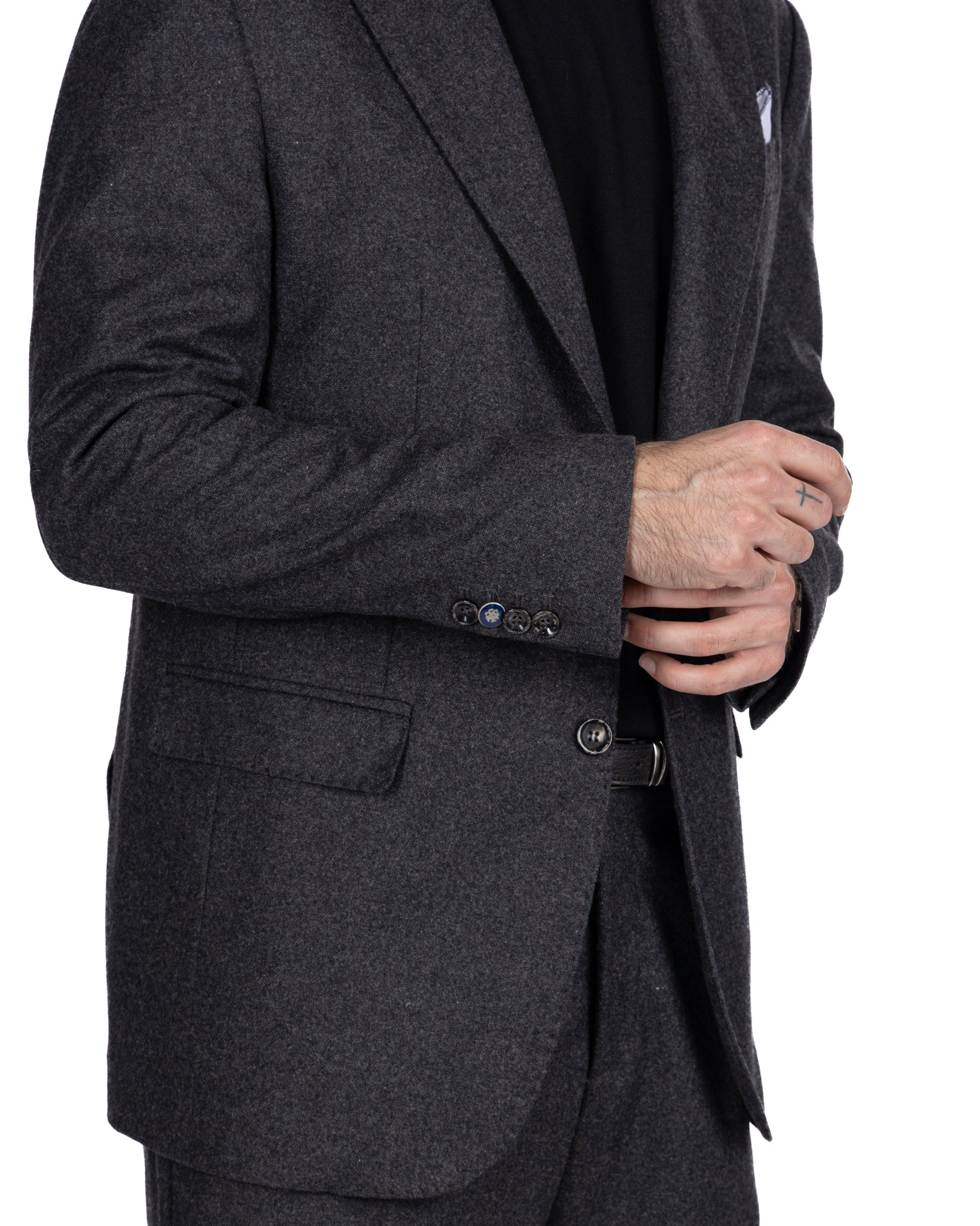 Olympus dress in anthracite flannel