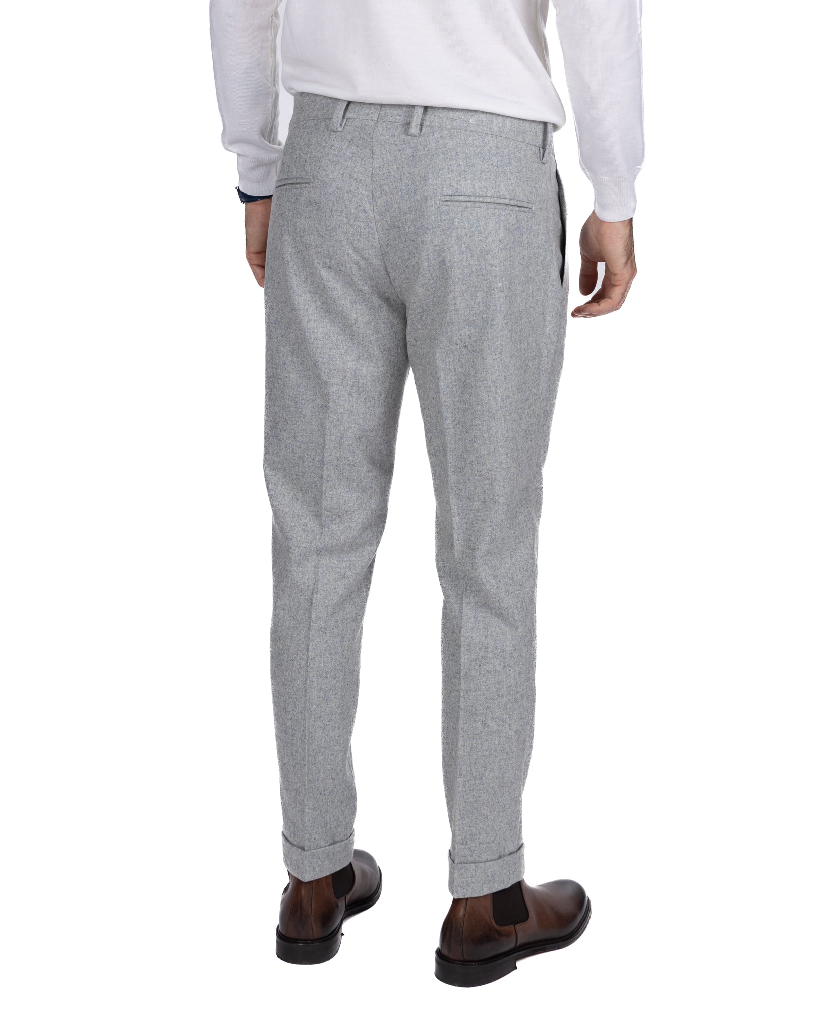 Pantalone con fascia Leica in flanella grigio