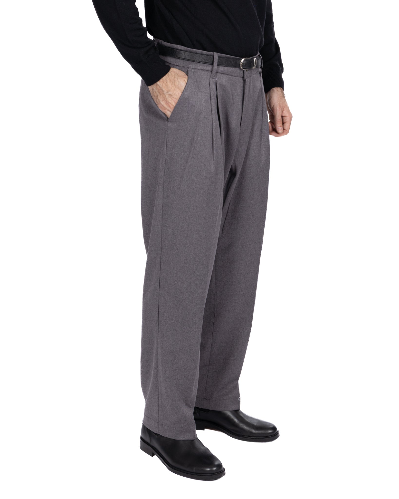 Kevin wide trousers in anthracite