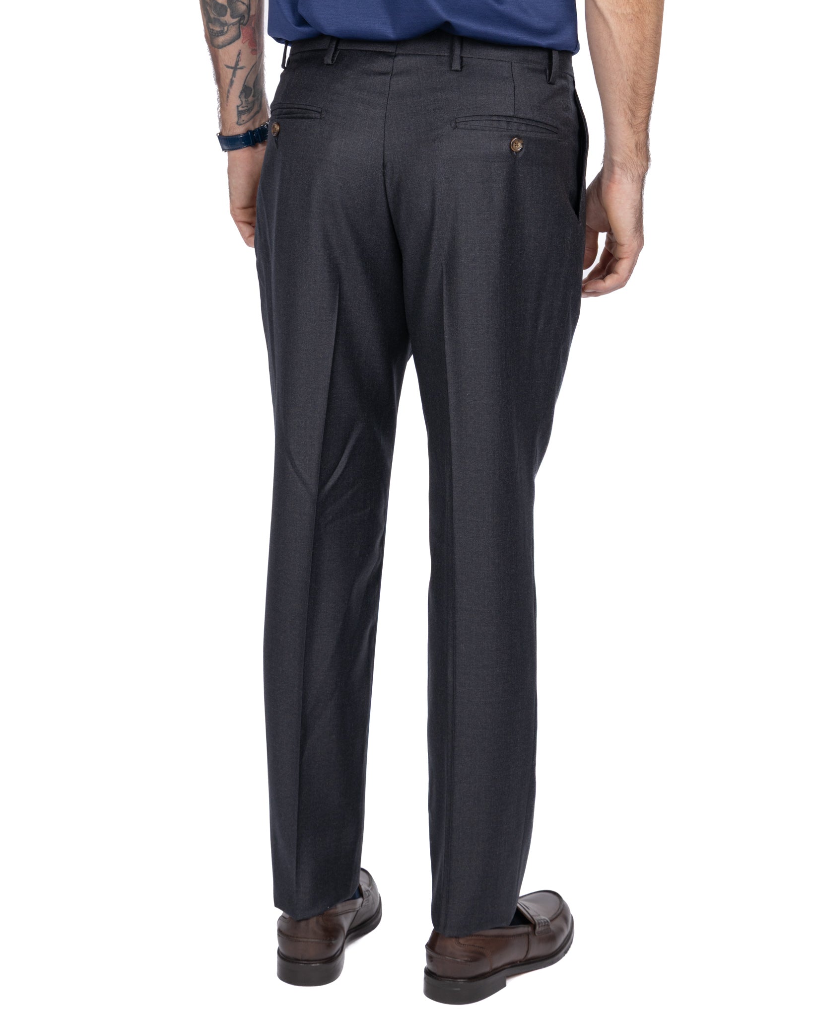 Pantalon Staten en laine Canonico anthracite