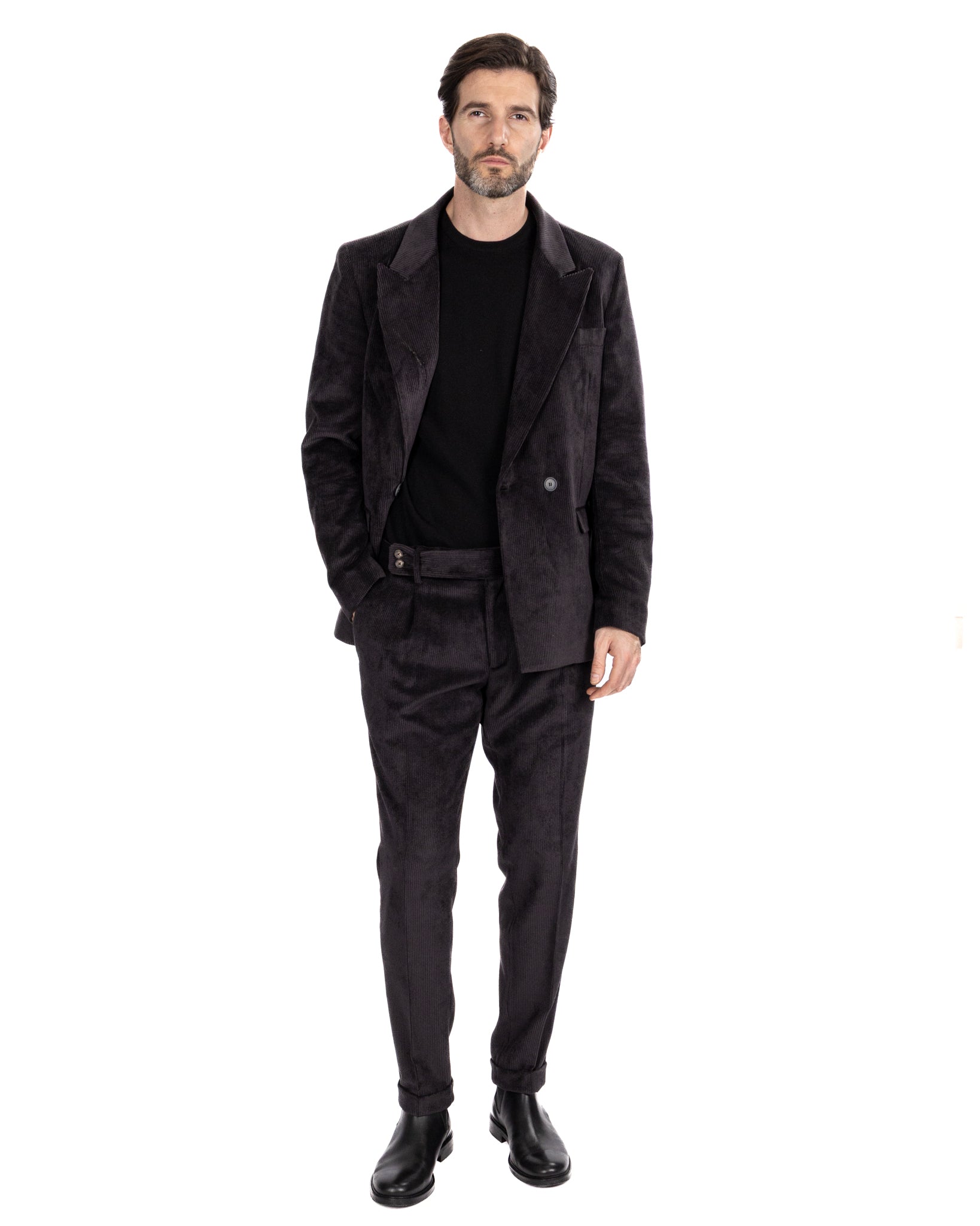 Giacca Bond in velluto nero