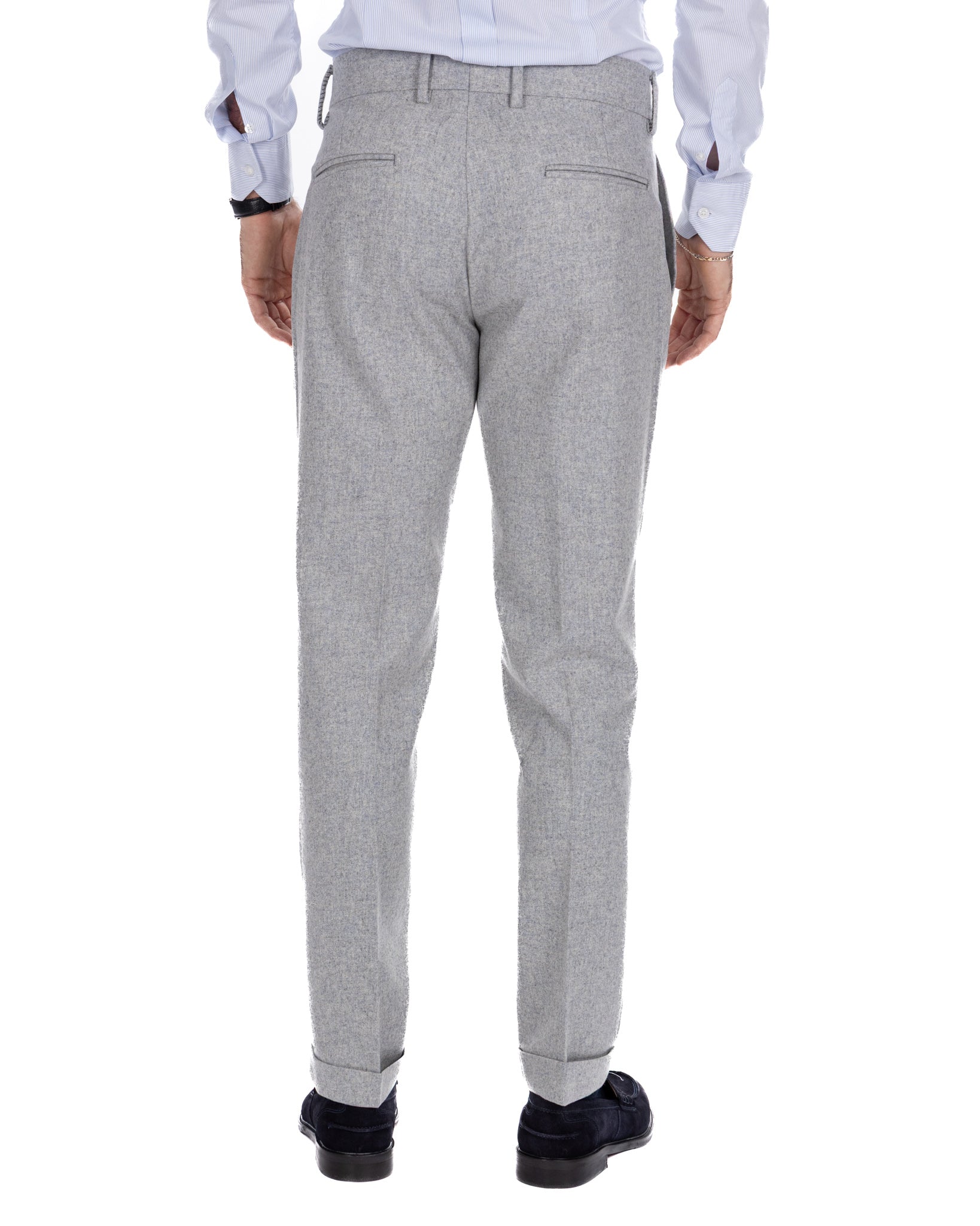 Pantalón Canon de franela gris claro