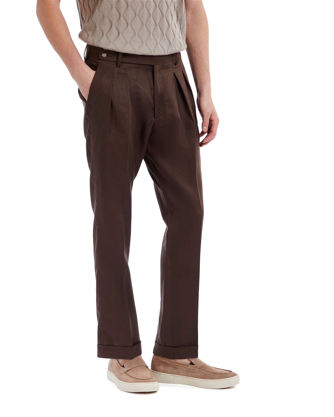 Pantalón Cargese de lino puro moro